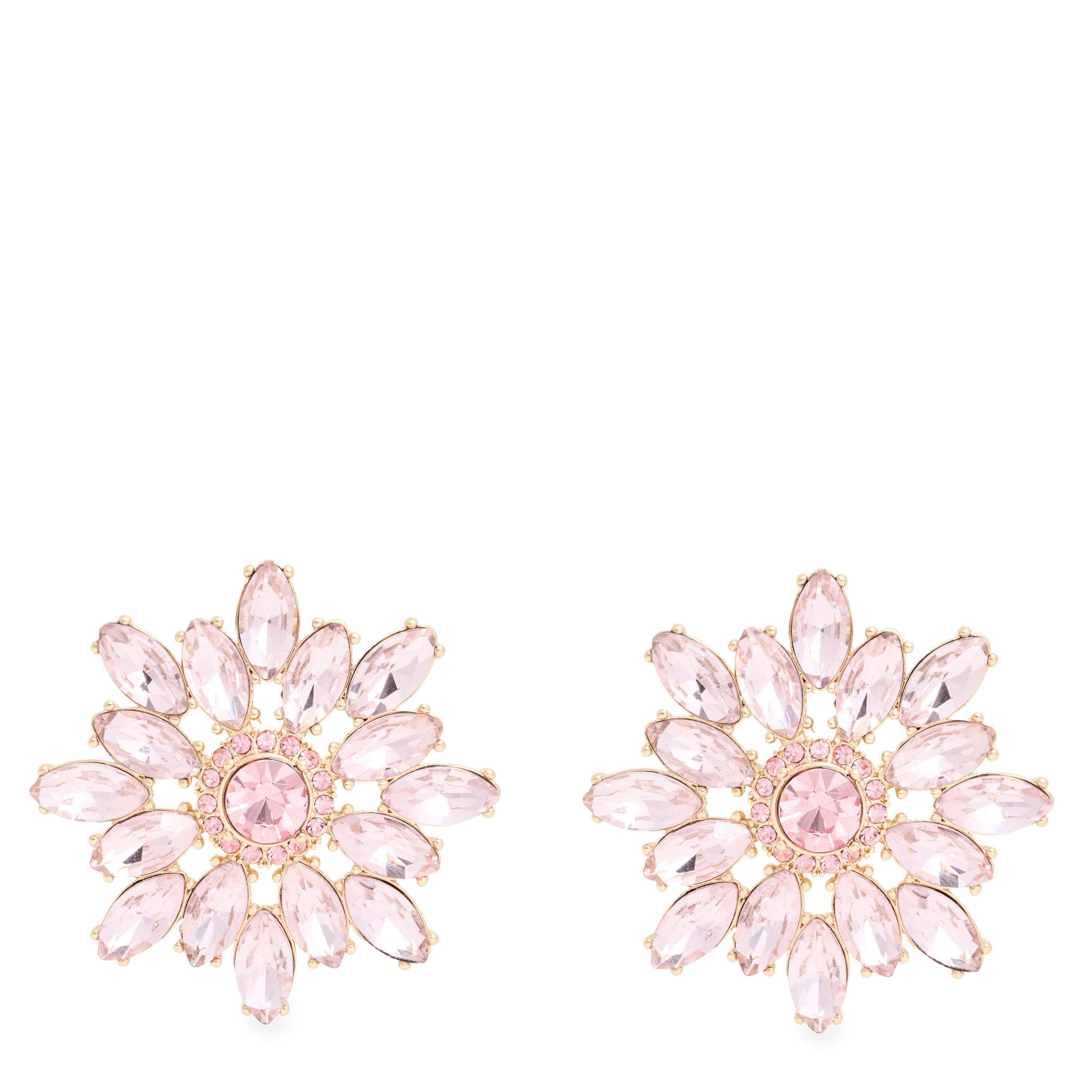 PINK - Self Portrait - PINK CRYSTAL FLOWER EARRI - 1
