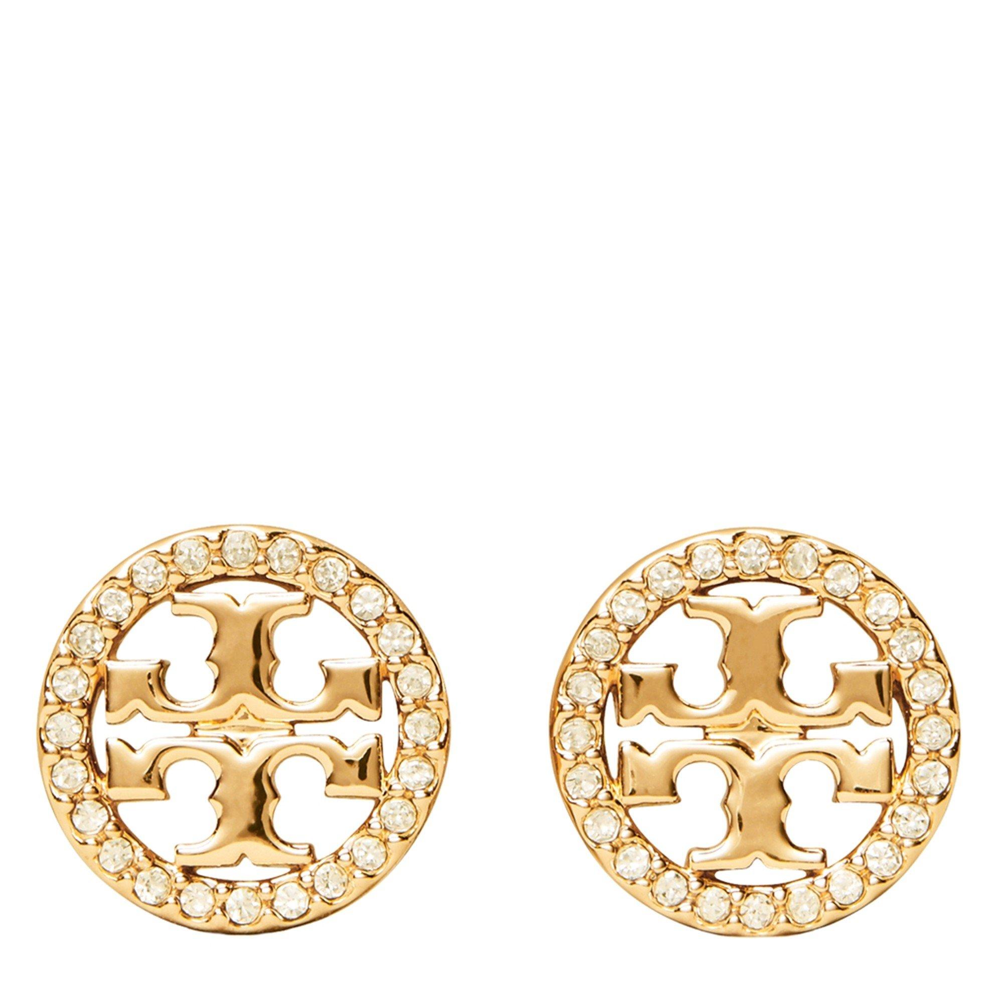 GOLD AND OTHER - Tory Burch - Icon Pav¿¿ Circle Stud Earrings