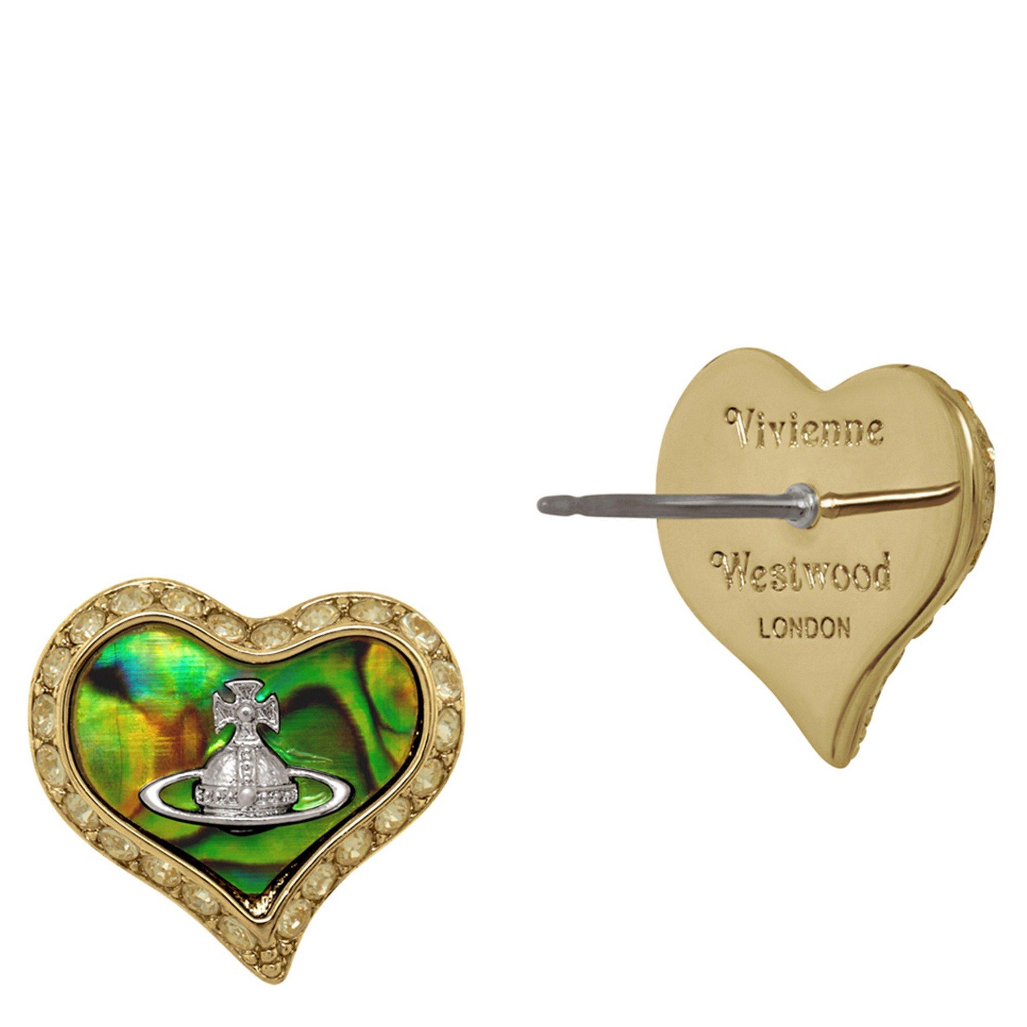 GREEN AND OTHER - Vivienne Westwood - Women's Petra Heart Stud Earrings - 2