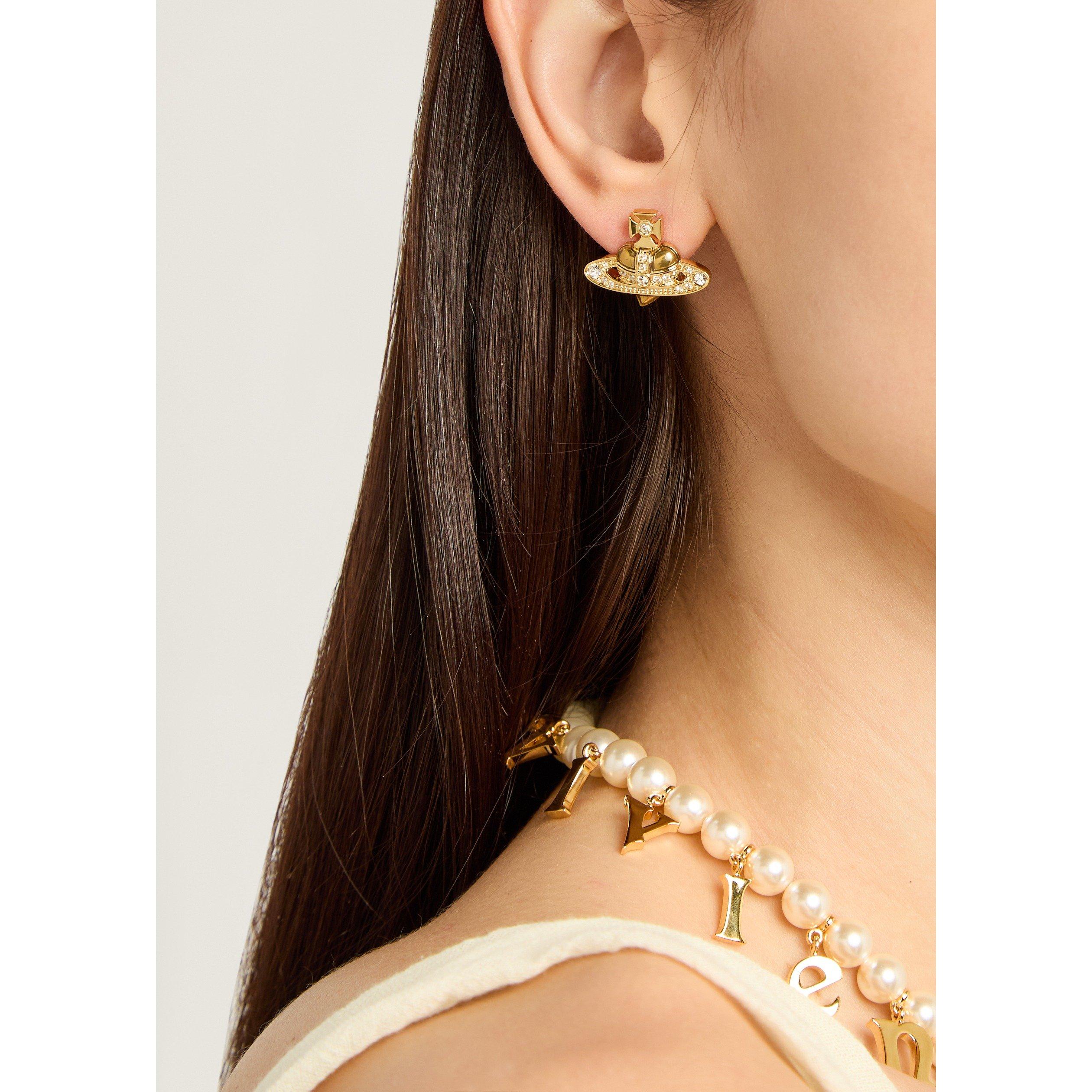 GOLD AND OTHER - Vivienne Westwood - NEW DIAMANTE HEART EARRINGS - 3