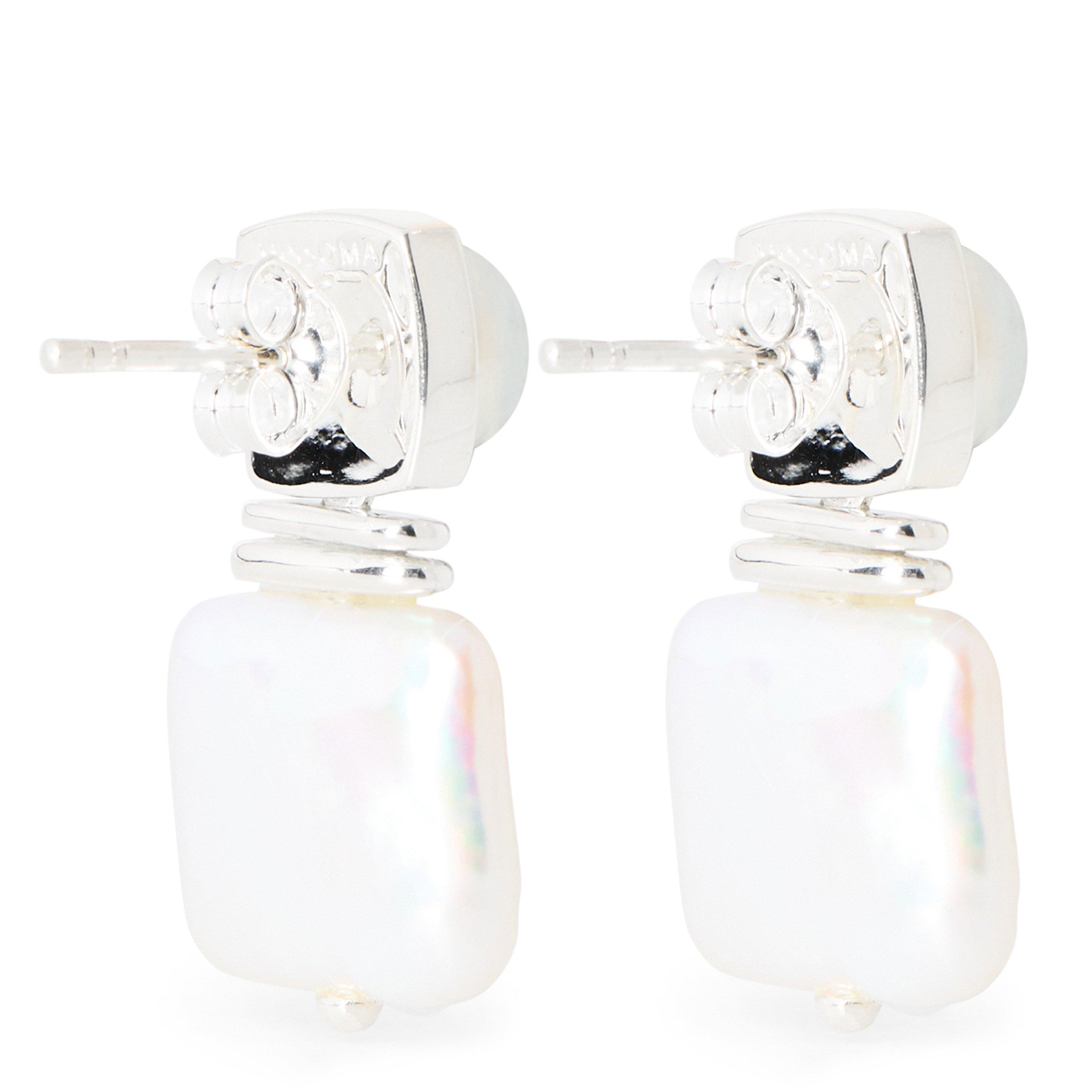 GOLD - Missoma - SQUARE PEARL STUD EARRING - 2