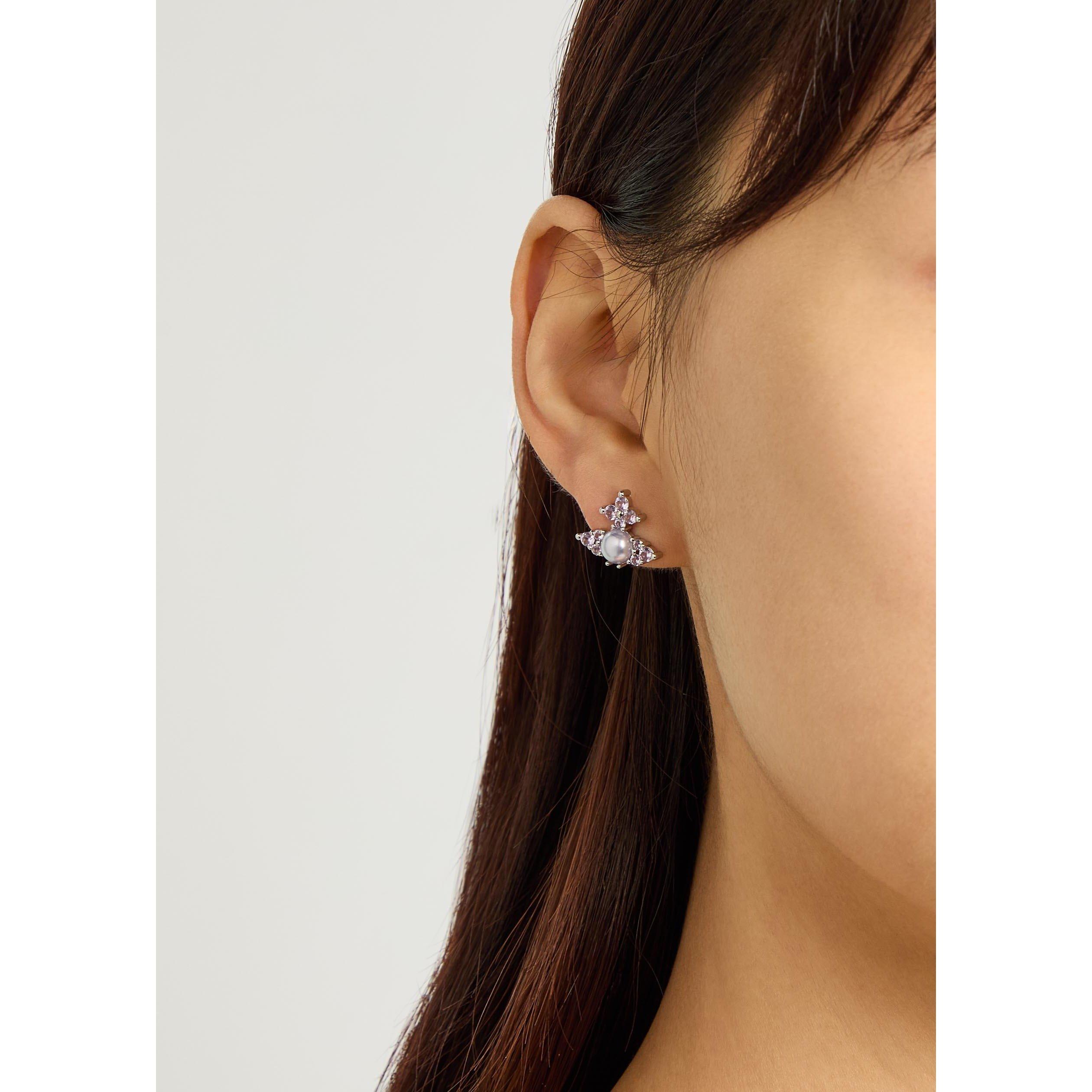 SILVER - Vivienne Westwood - Women's Feodora Stud Earrings - 3