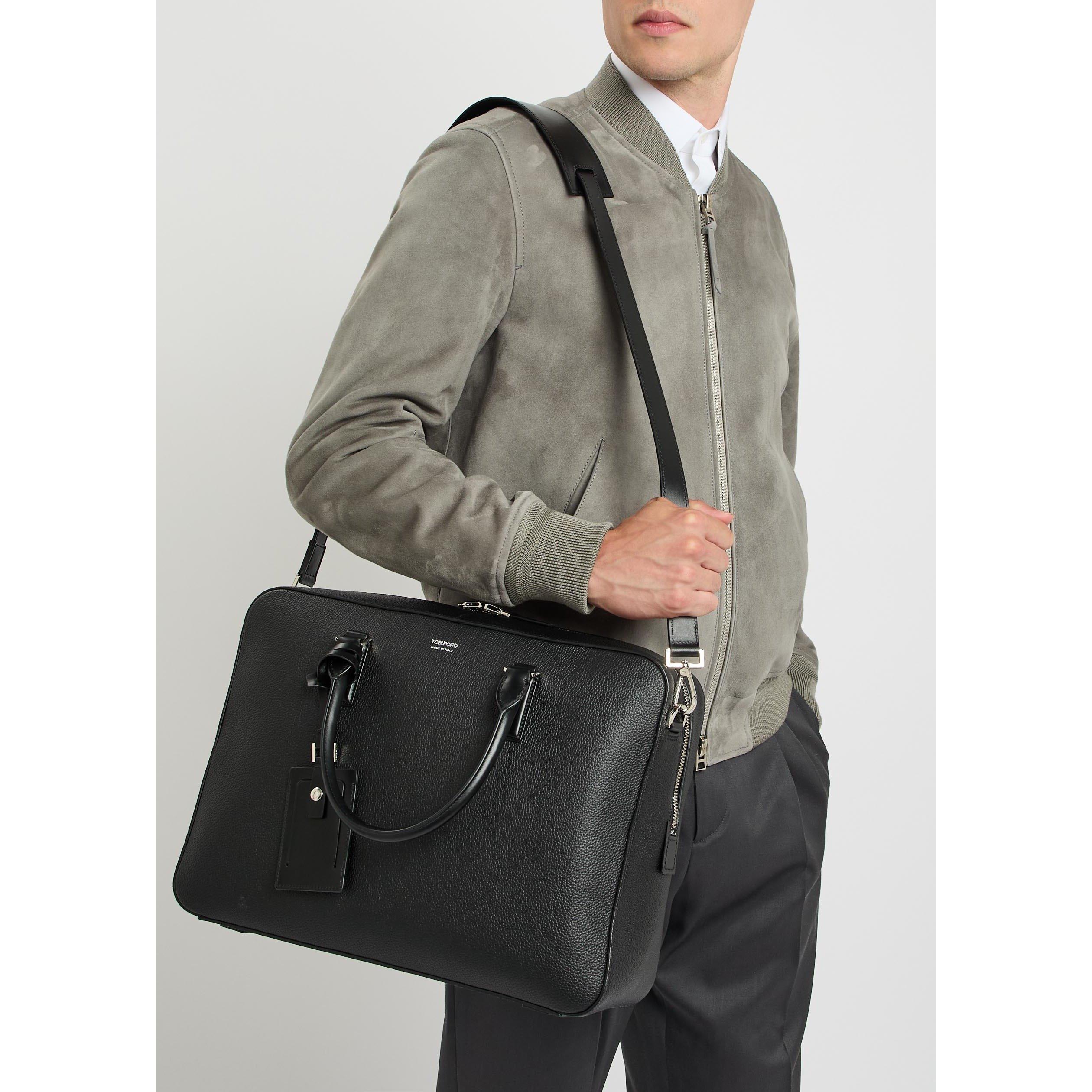 BLACK - Tom Ford - TOM FORD LTHR ELLIOT BRIEFCASE - 3