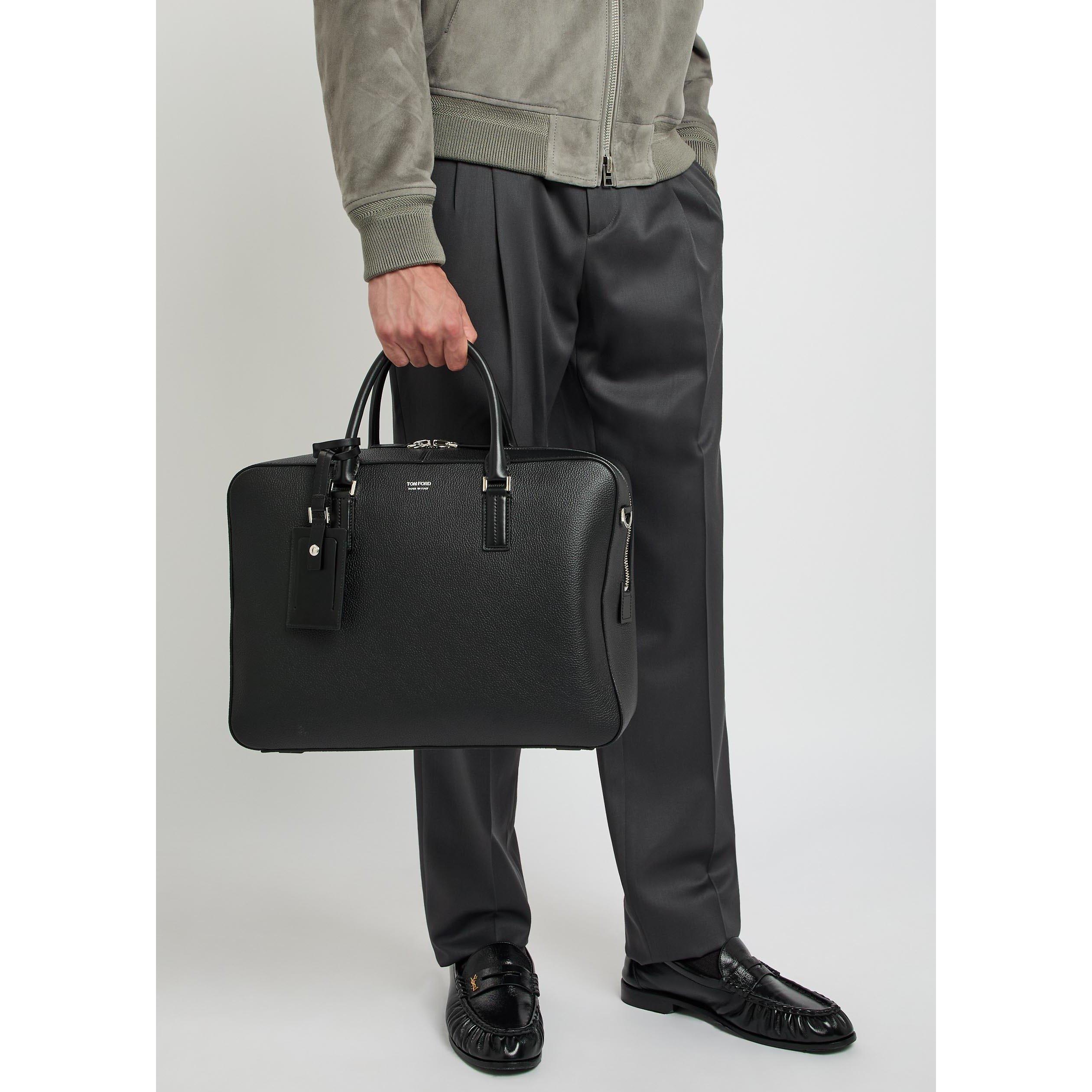 BLACK - Tom Ford - TOM FORD LTHR ELLIOT BRIEFCASE - 6