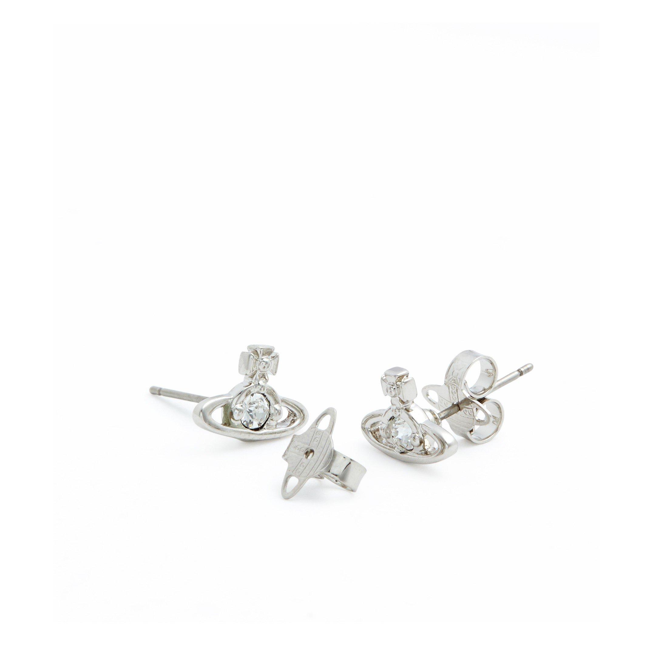 SILVER - Vivienne Westwood - Women's Nano Solitaire Stud Earrings - 2