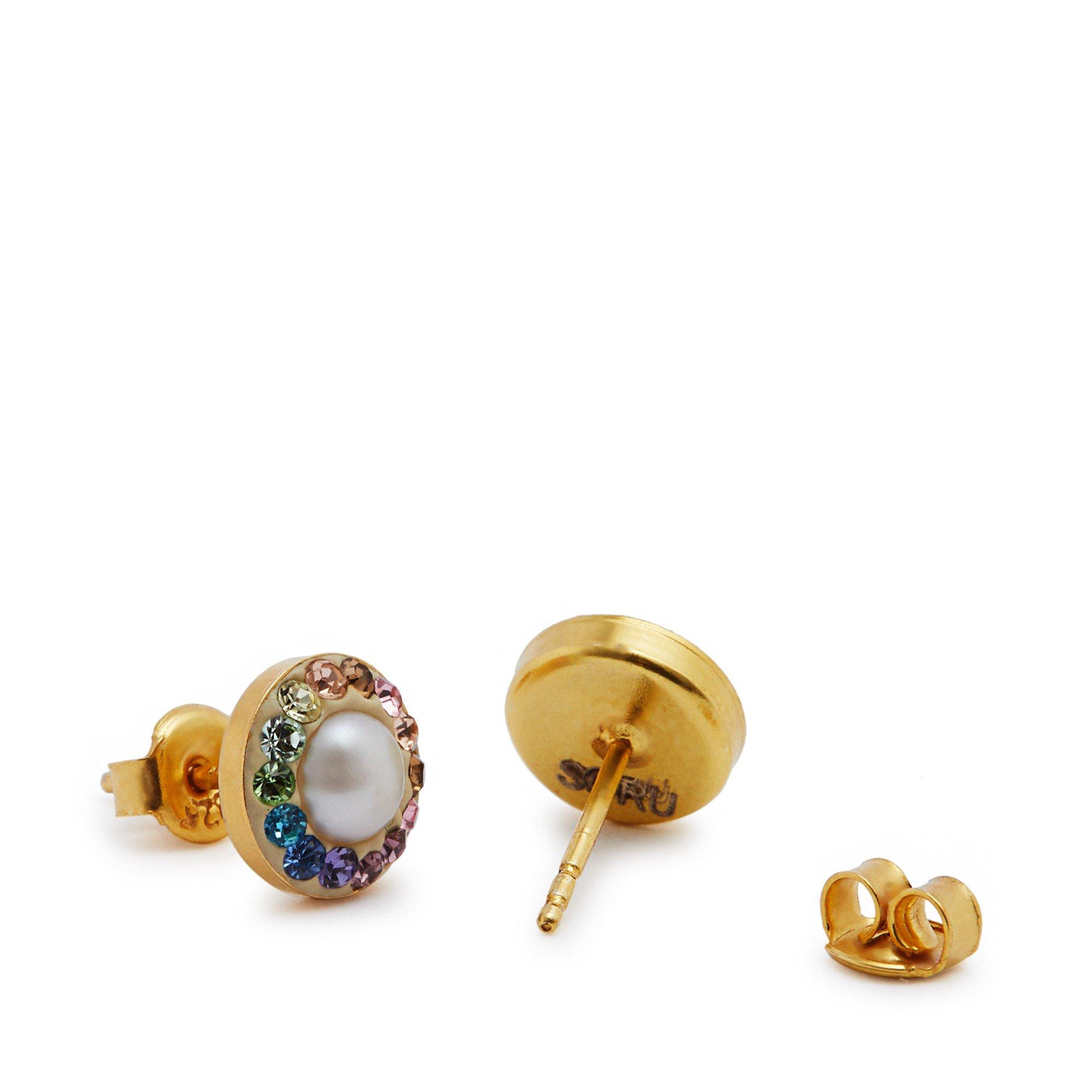 MULTICOLOURED - Soru Jewellery - PEARL RAINBOW STUDS - 2