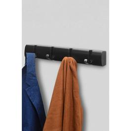 House of Home 4 Door Hooks In Black Nickel On Black