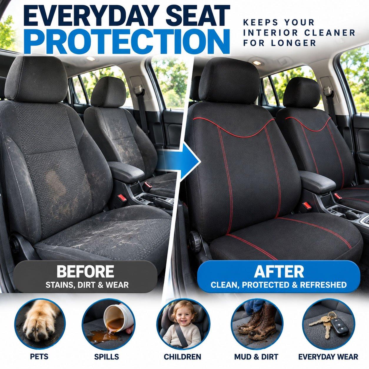 Black - Streetwize - Alabama Seat Cover Set -Black/Red - 5