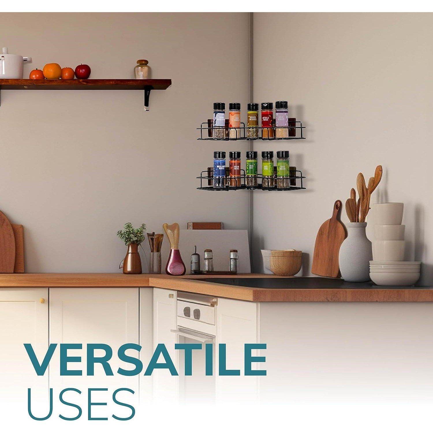 Black - Homelife - Set of 2 Corner Shower Caddy in Black Nano Coating - 4