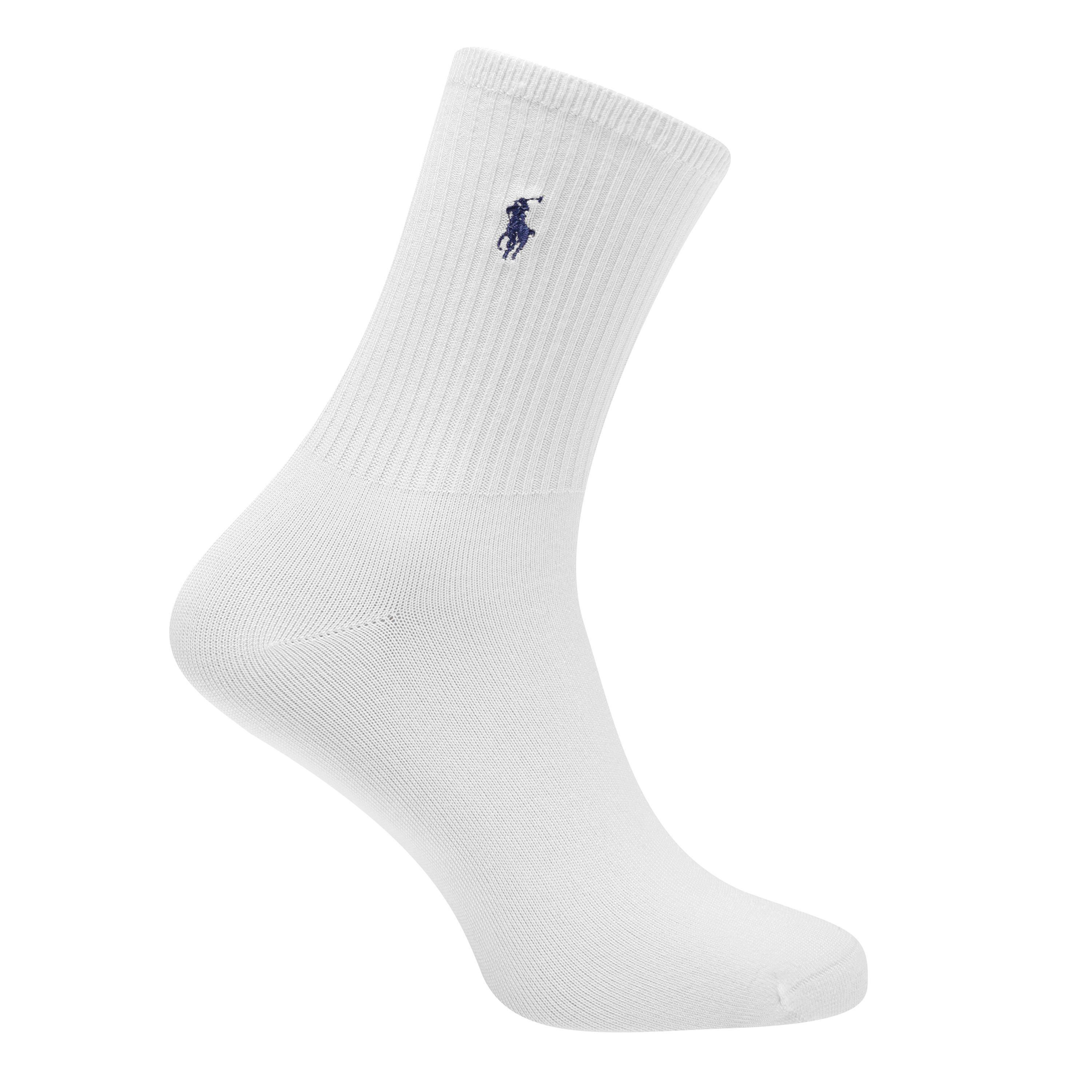 White - Polo Ralph Lauren - Women's Cotton Three-Pack Crew Socks - 2