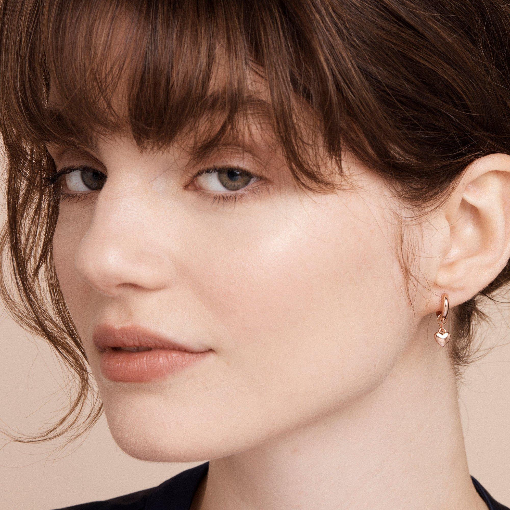 Rose Gold* - Ted Baker - Harrye Tiny Heart Huggie Earrings - 3