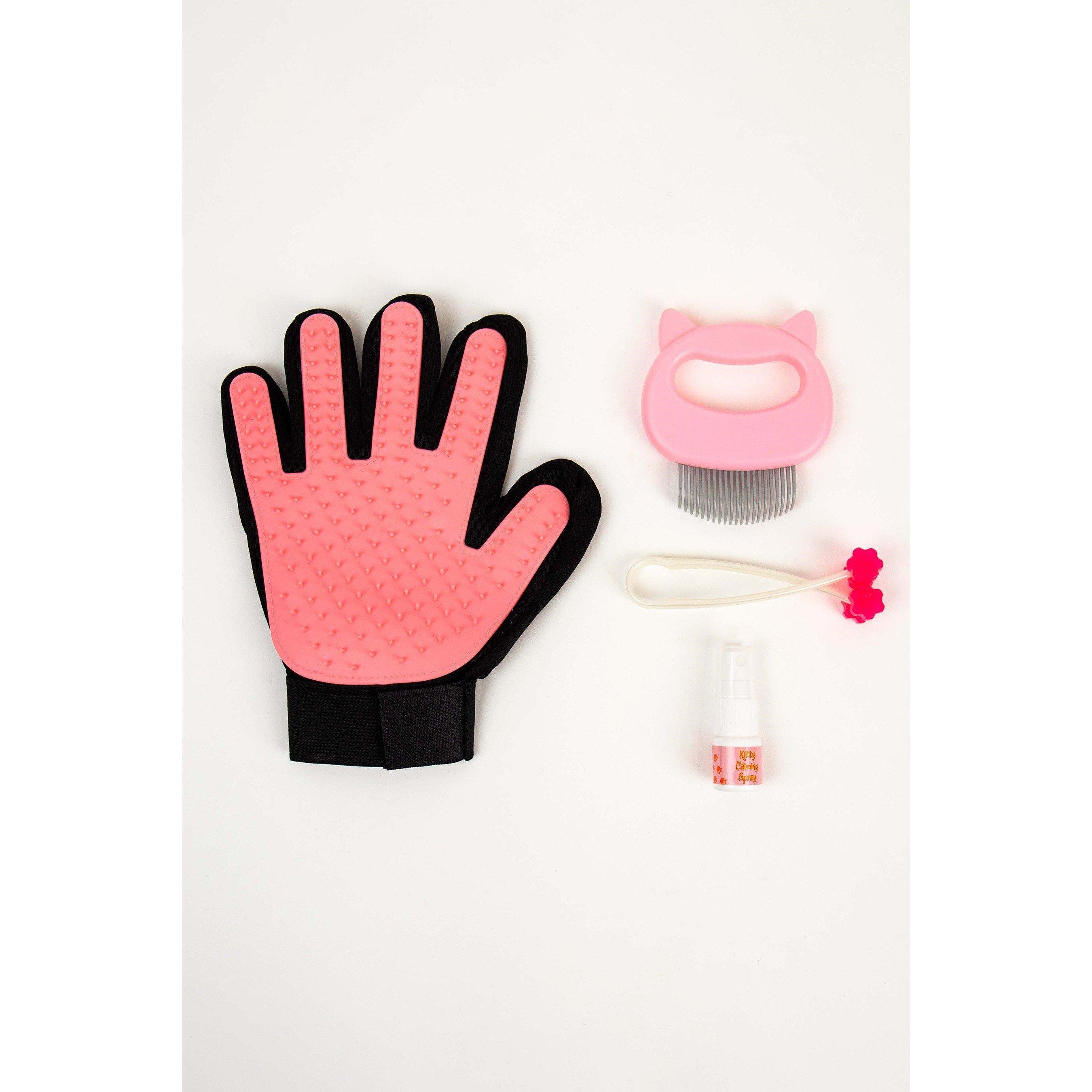 Pink - Gift Republic - Pet Pampering Cat Massage Kit - 3