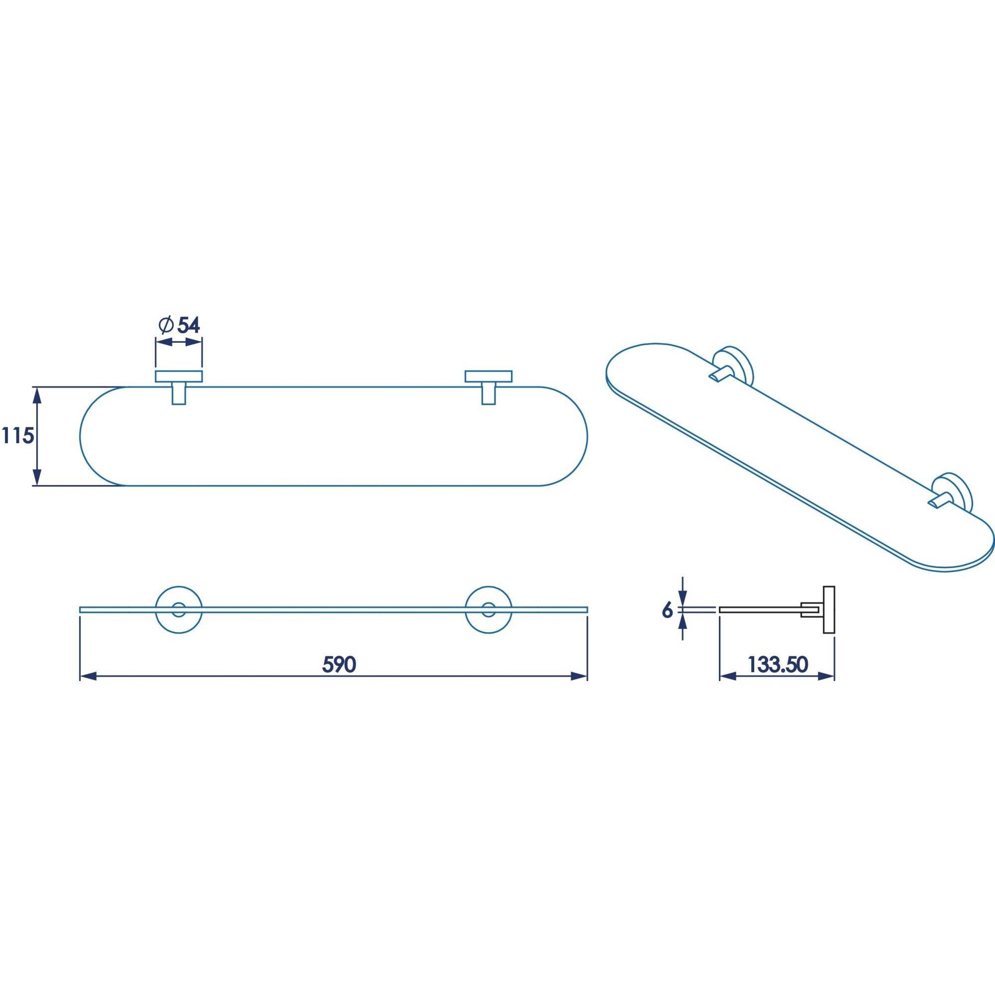 Chrome - Croydex - Flexi-Fix Romsey Glass Shelf - 6