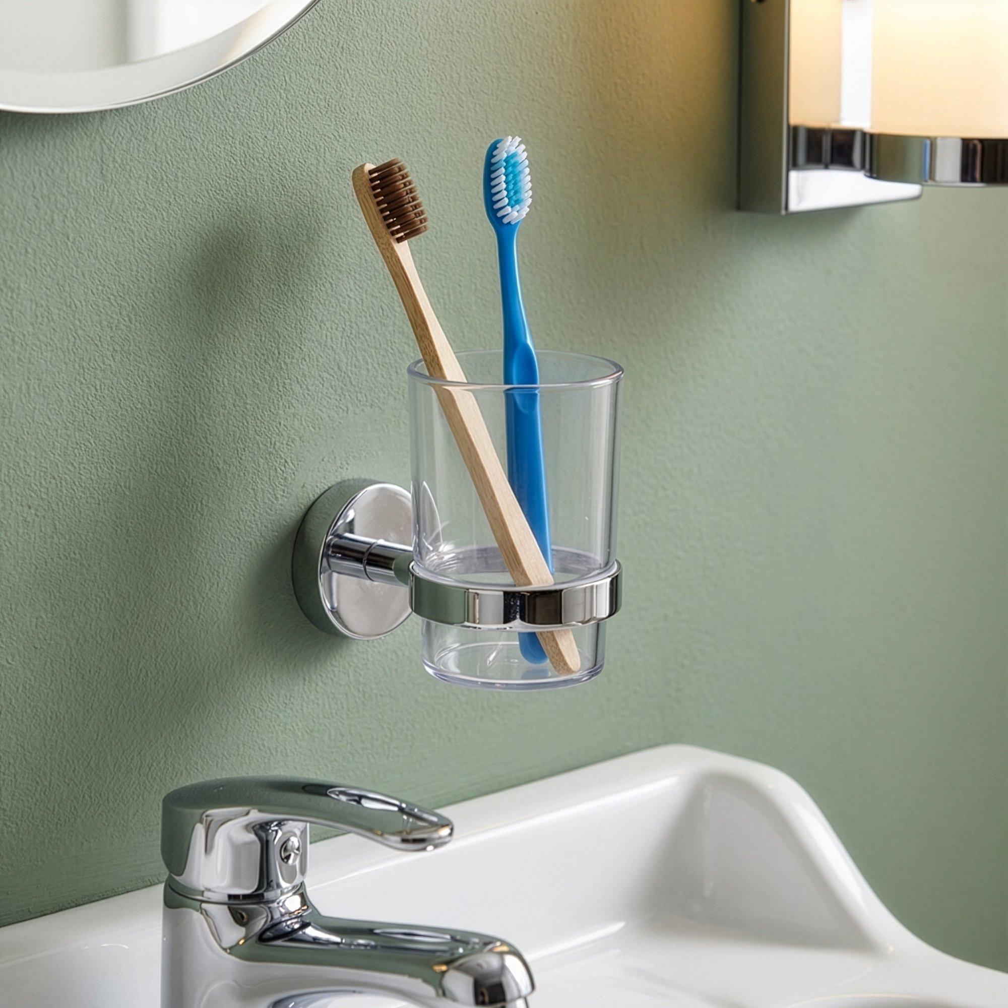 Croydex  Flexi-Fix Romsey Tumbler & Holder - Chrome