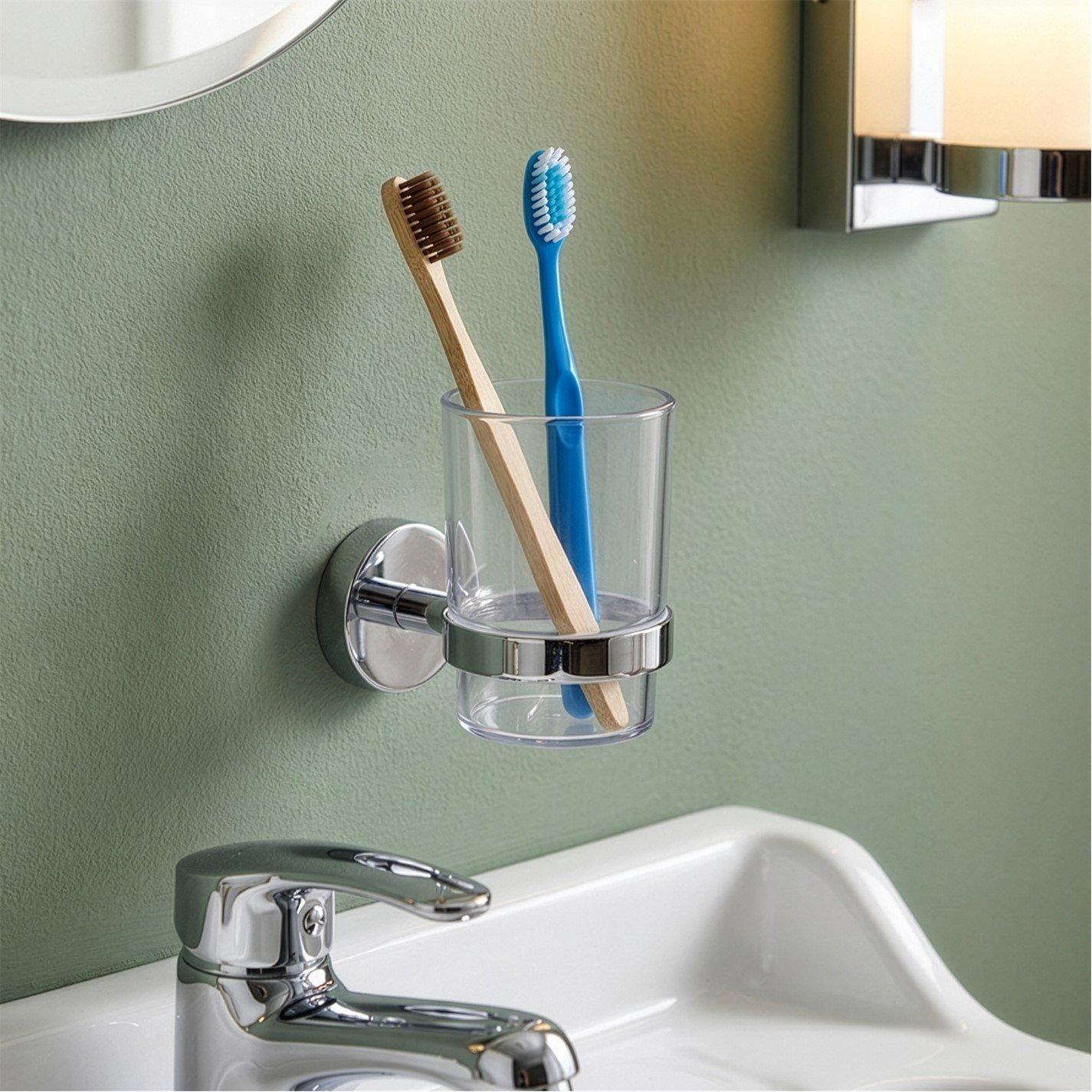Chrome - Croydex - Flexi-Fix Romsey Tumbler & Holder - 1