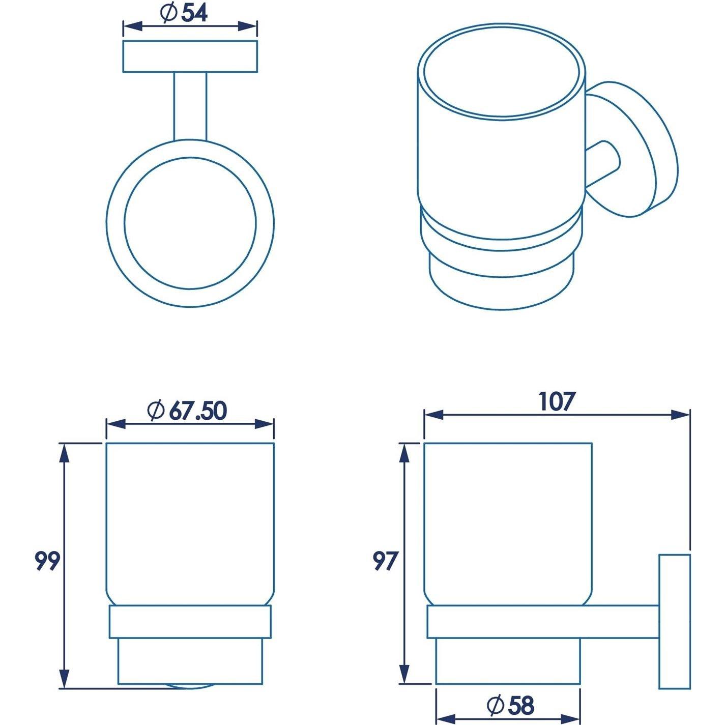 Chrome - Croydex - Flexi-Fix Romsey Tumbler & Holder - 6