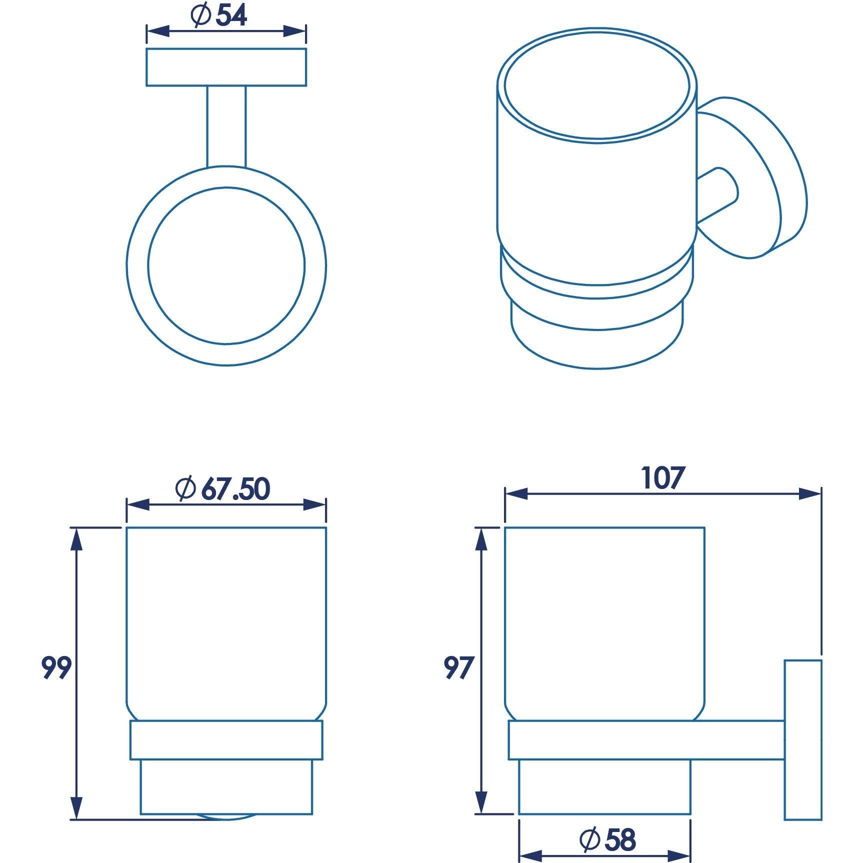 Chrome - Croydex - Flexi-Fix Romsey Tumbler & Holder - 6