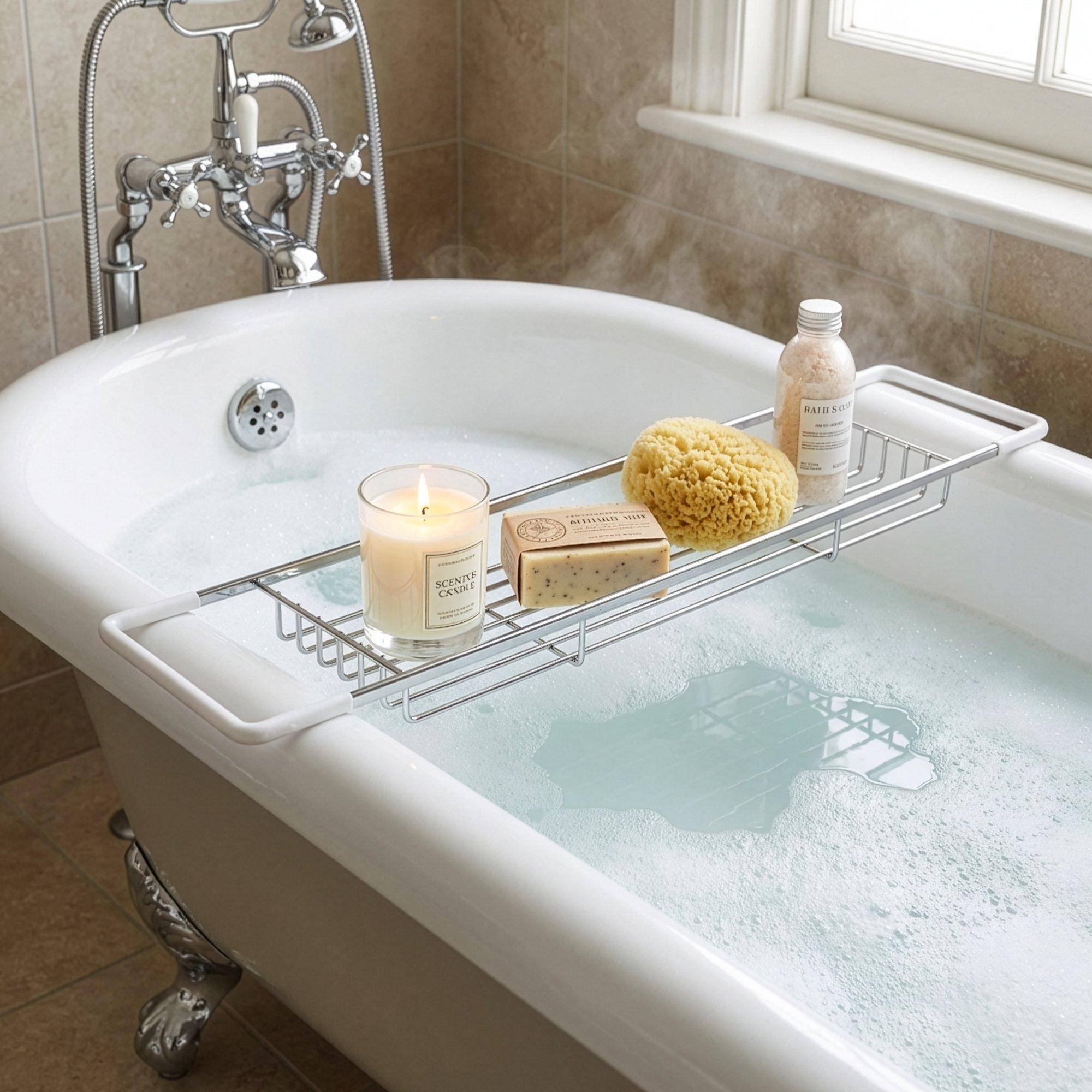 Steel - Croydex - Rust Free Flat Bar Bath Rack - 1