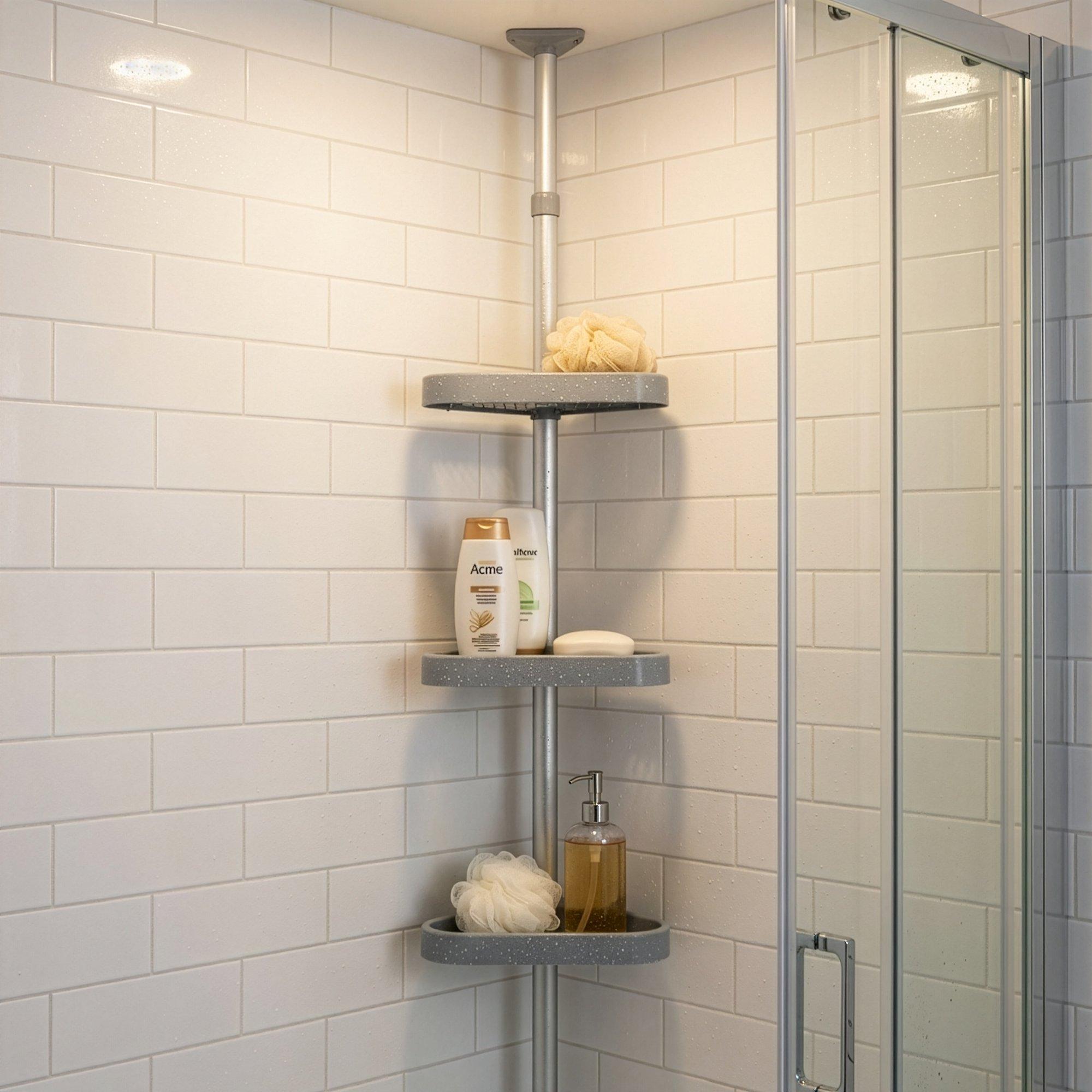 Aluminium - Croydex - Croydex Telescopic Triple Corner Storage Basket - 1