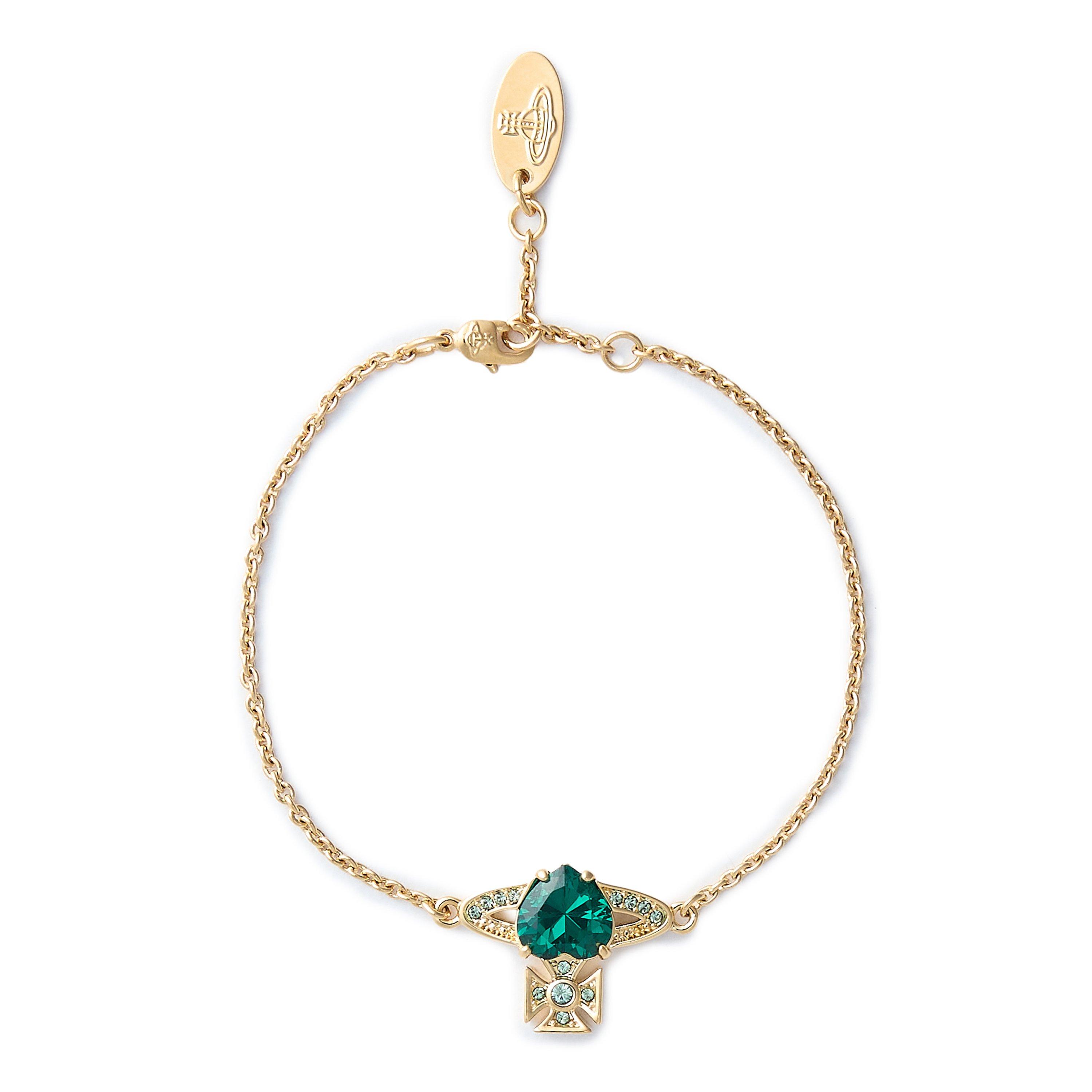 Vivienne Westwood Women's Ariella Orb Chain Bracelet - GOLD / EMERALD