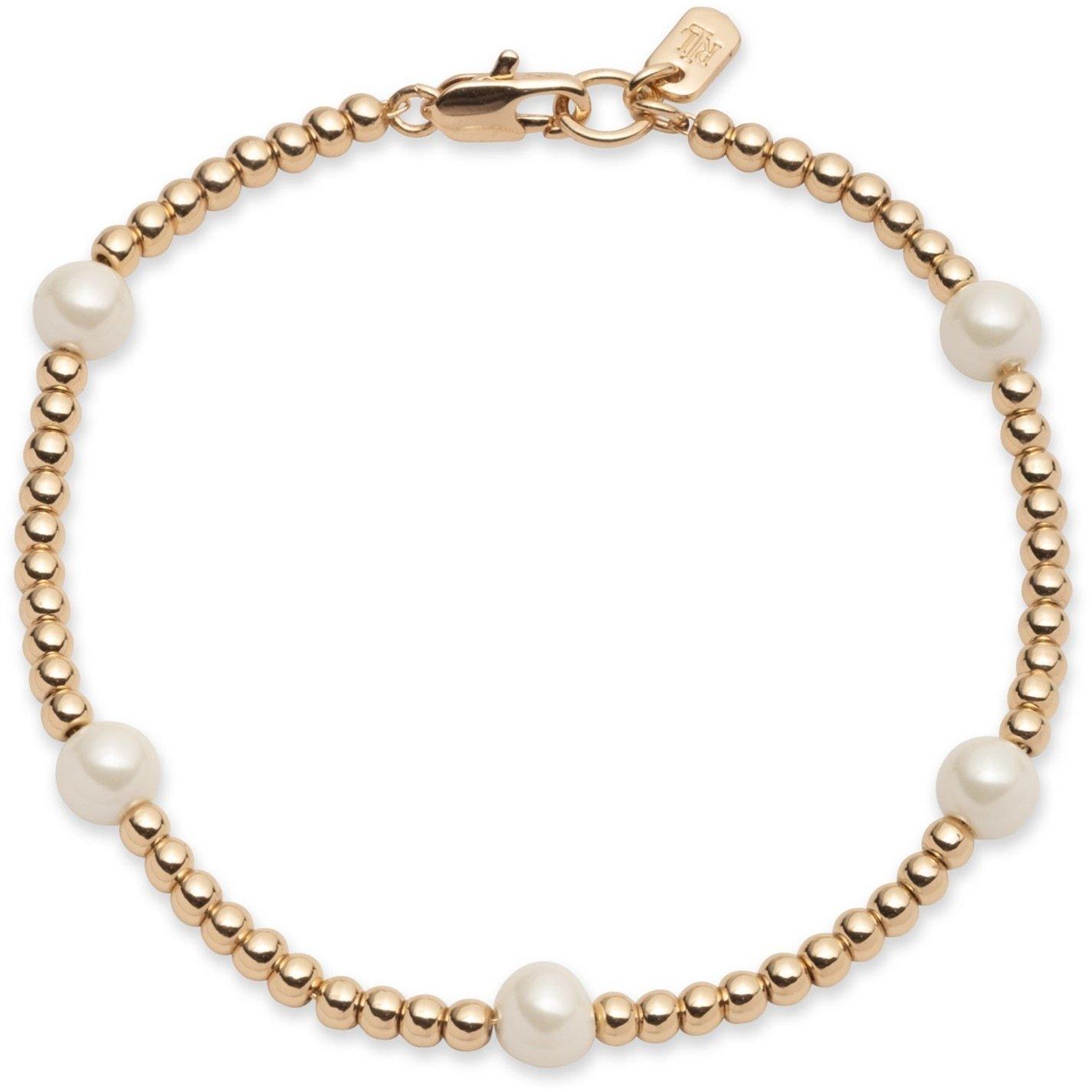 GLD/WHITE - Lauren Ralph Lauren - Lauren Ralph Lauren Gold & Pearl Bead Bracelet - 1