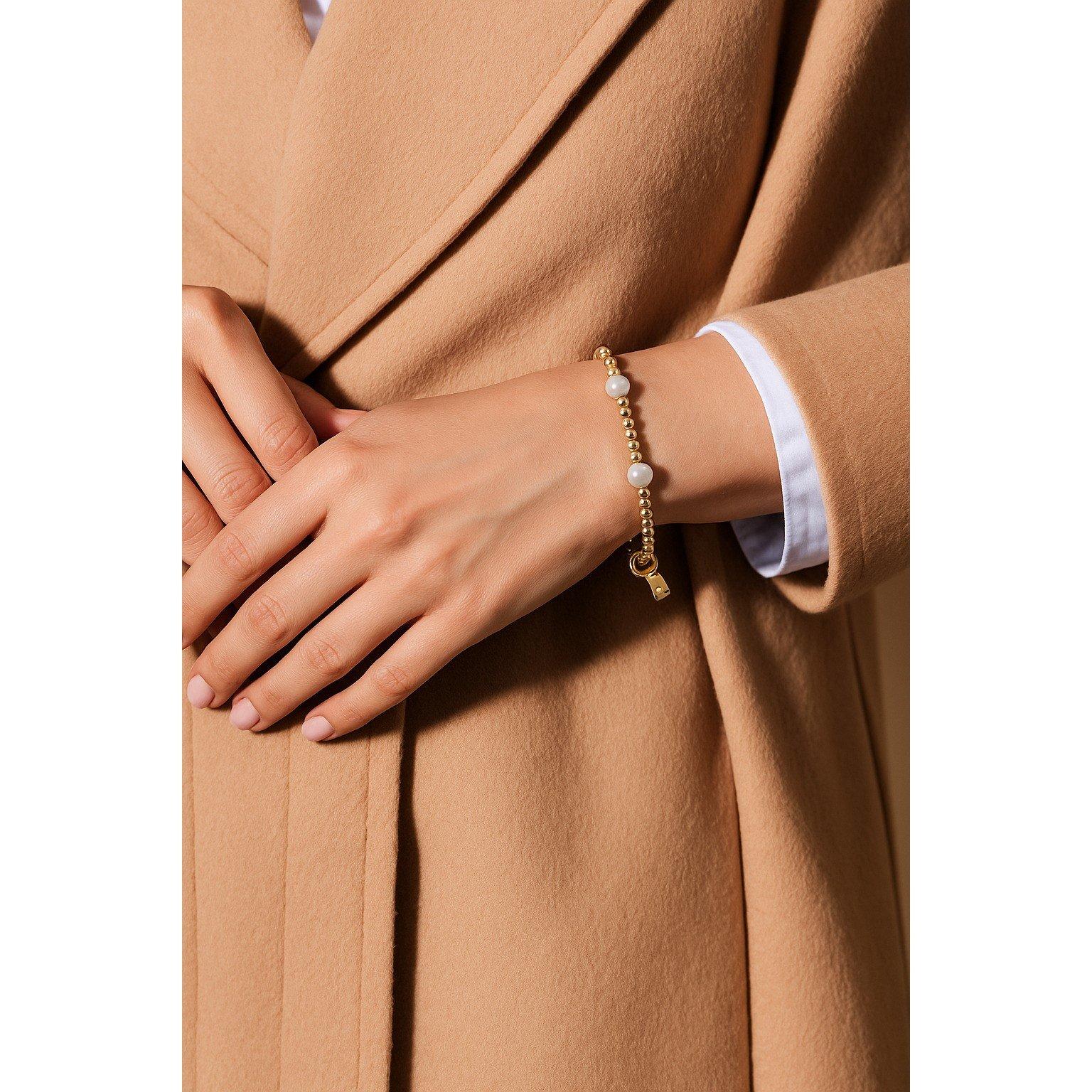 GLD/WHITE - Lauren Ralph Lauren - Lauren Ralph Lauren Gold & Pearl Bead Bracelet - 3