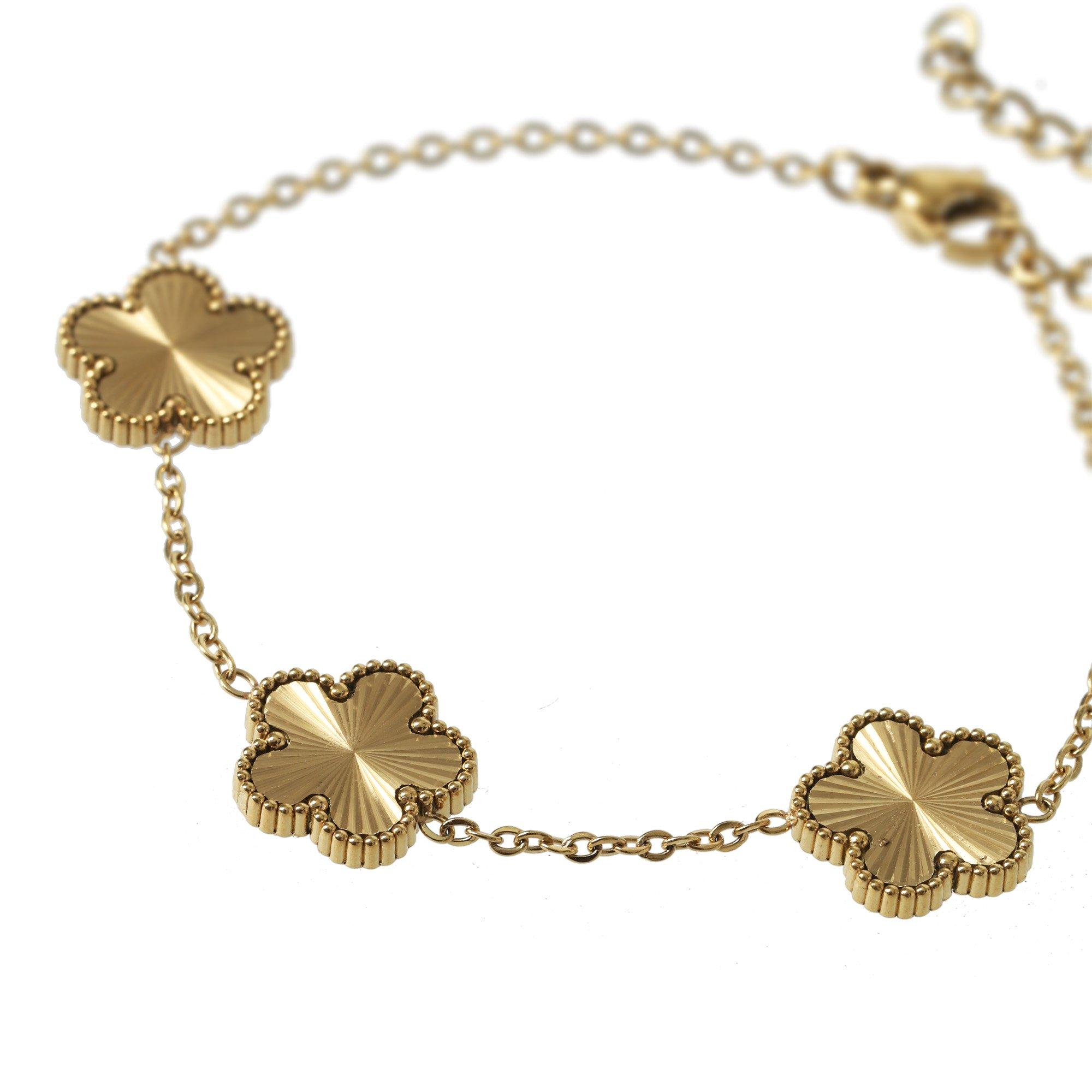 Gold - Miso - Clover Chain Bracelet - 2