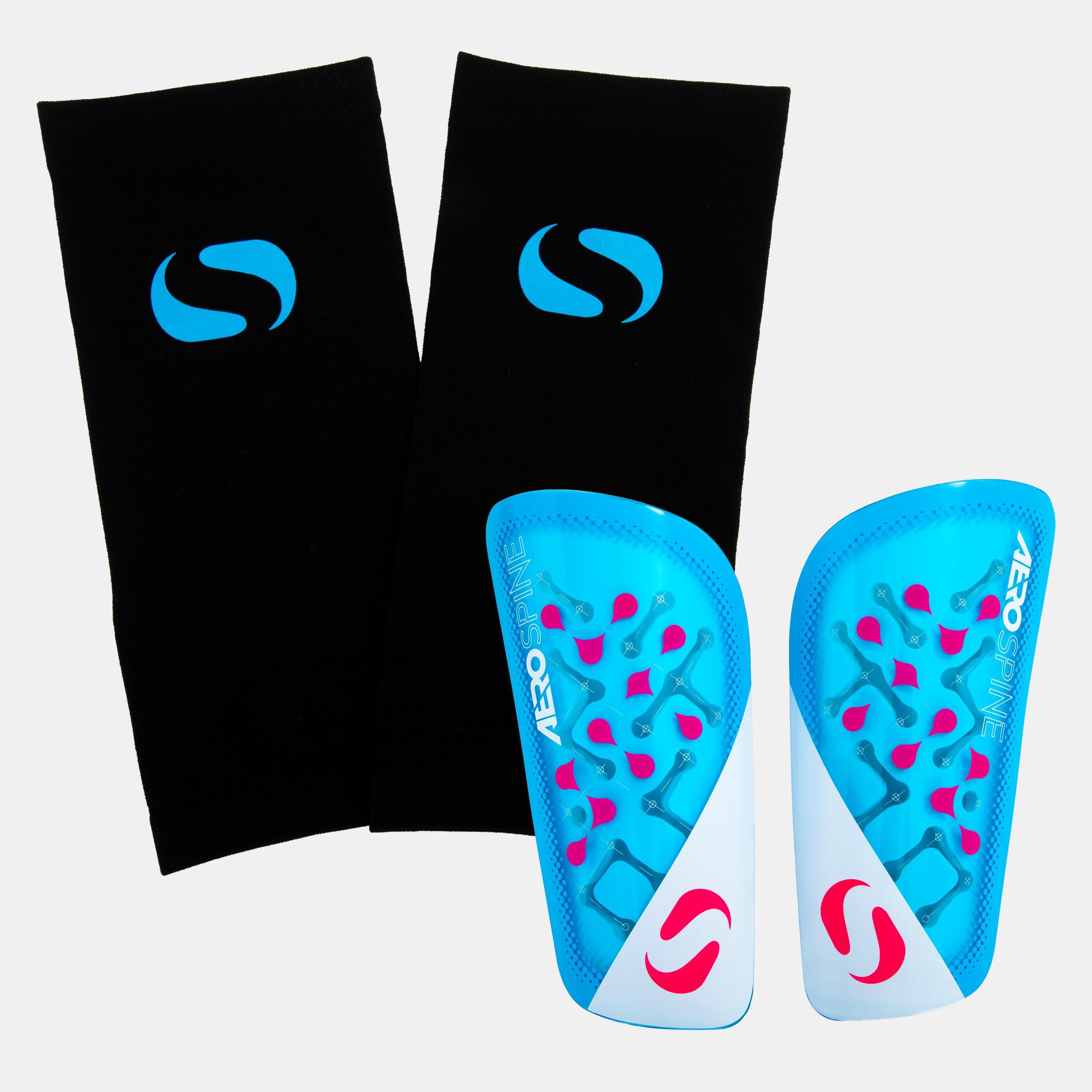 Sondico  Aerospine Shin Guards - Blue/Pink - Junior (S)