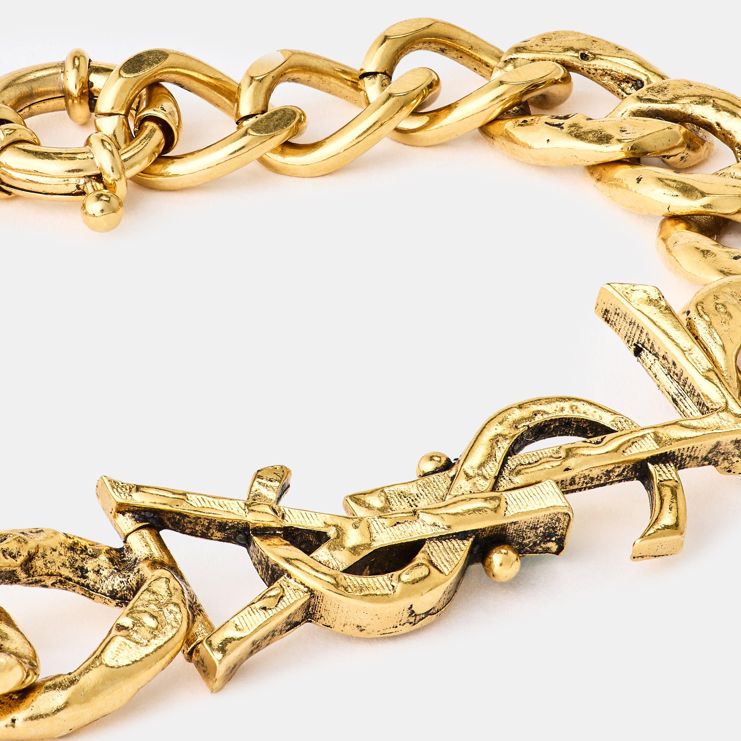 Brass Metal - Saint Laurent - Women's Cassandre Chain Bracelets - 2
