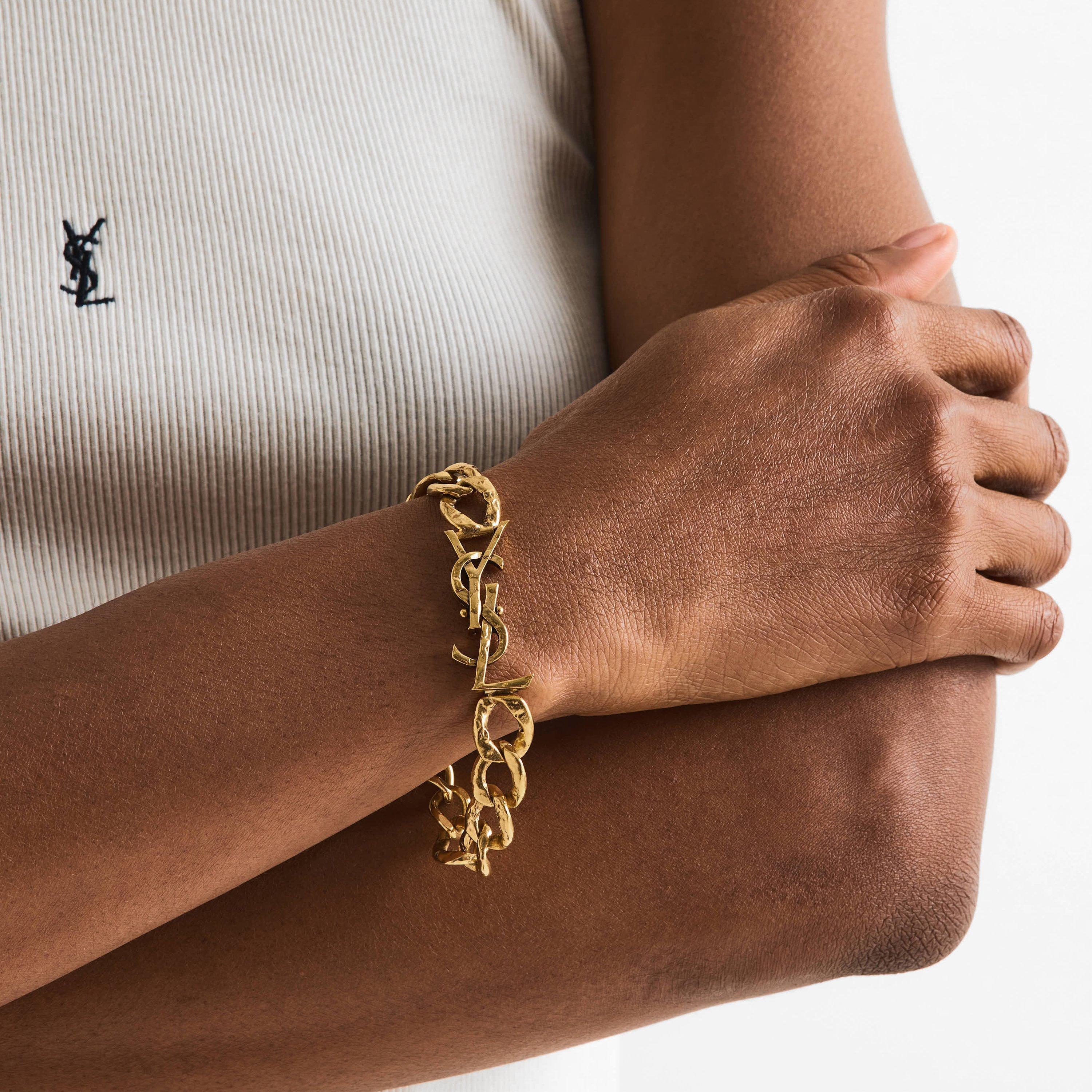 Brass Metal - Saint Laurent - Women's Cassandre Chain Bracelets - 3