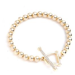 Ralph Lauren Lauren Ralph Lauren Gold Toggle Bracelet with Crystal