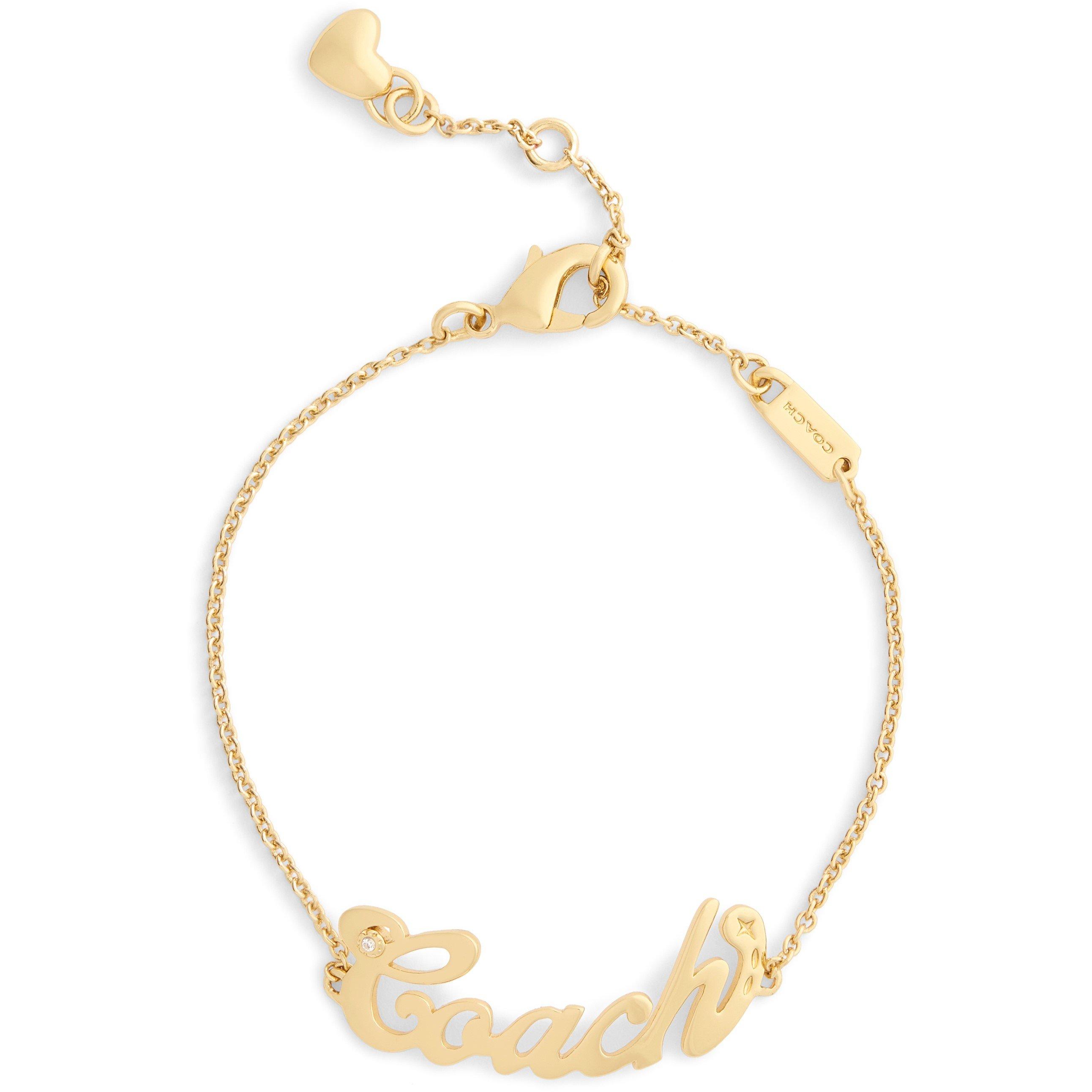gold - Coach - COACH SIGNATURE NAME PLATE BRACELET - 2