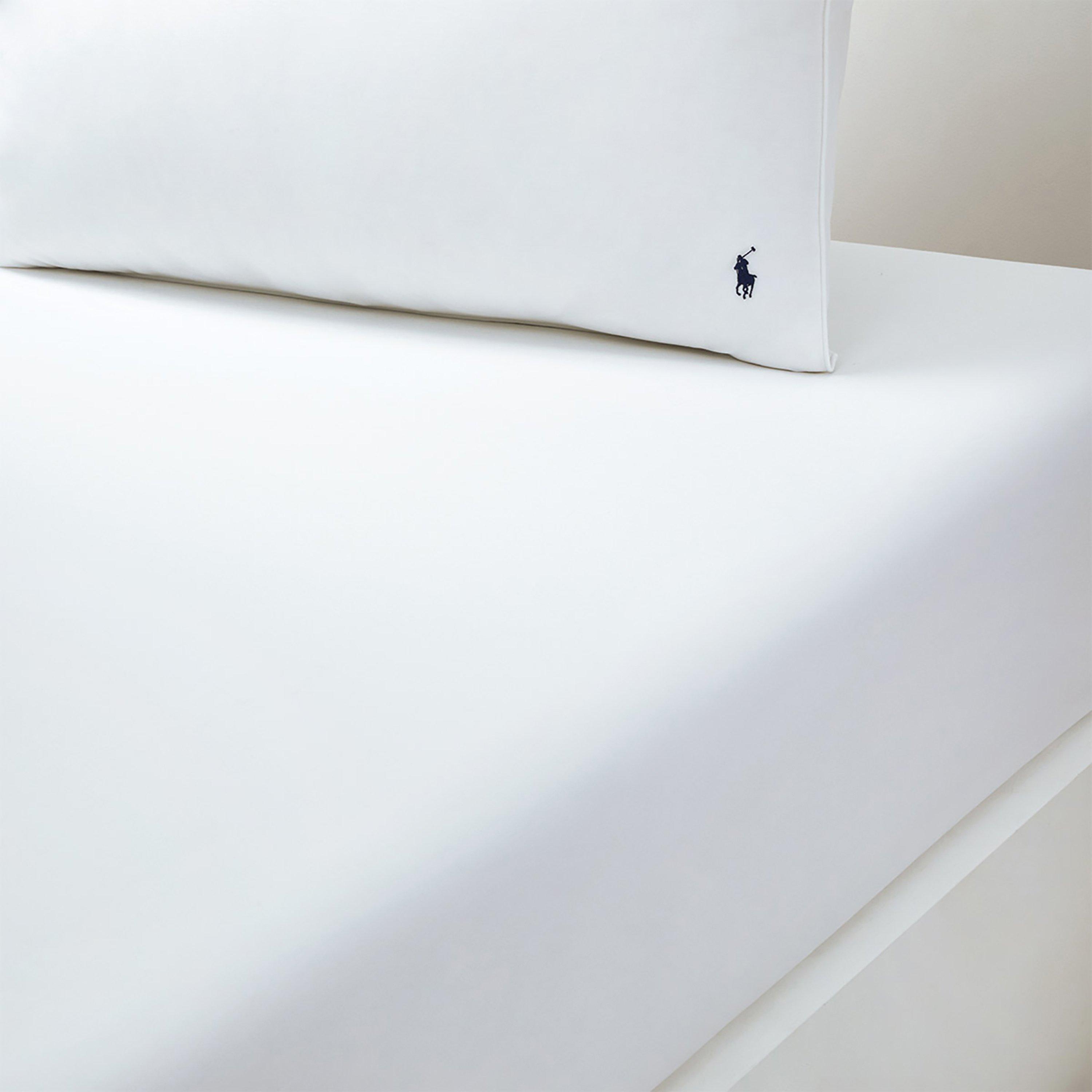 White - Ralph Lauren Home - RL Polo Player Fitted Sheet - 2