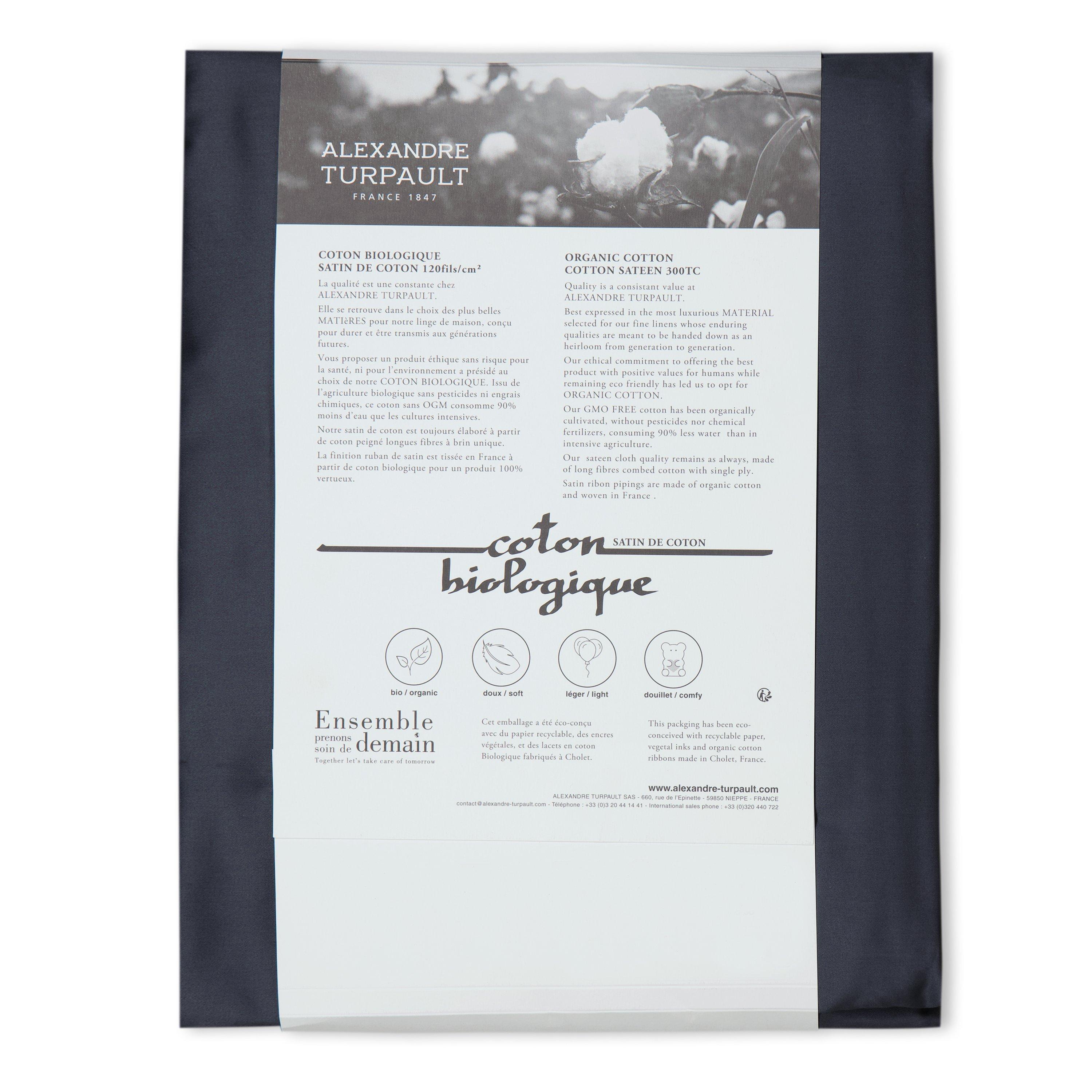 Almost Black - Alexandre Turpault - Alexandreturpault Teophile Organic Cotton Sateen Flat and Fitted Sheets - 2