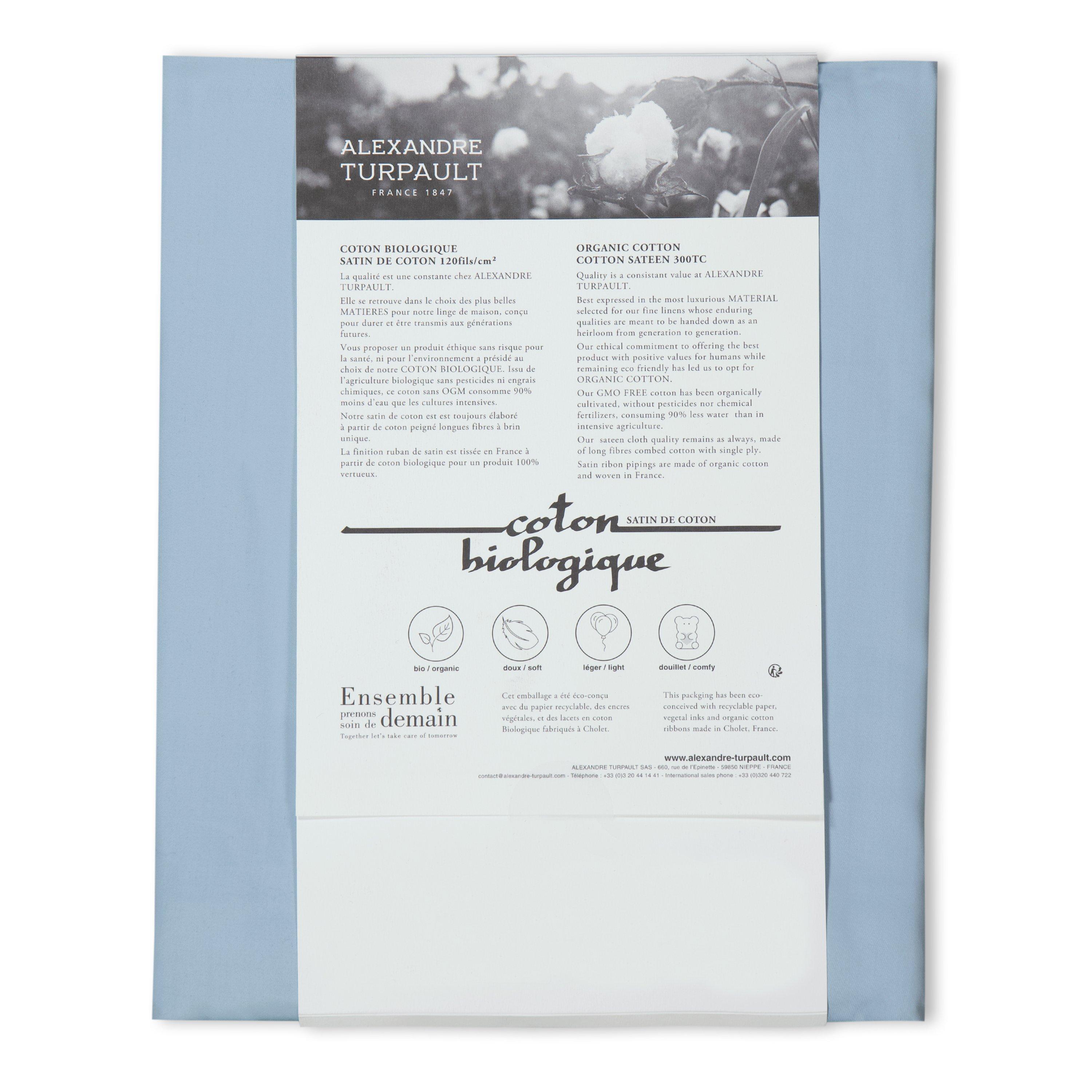 Baltic Blue - Alexandre Turpault - Alexandreturpault Teophile Organic Cotton Sateen Flat and Fitted Sheets - 2