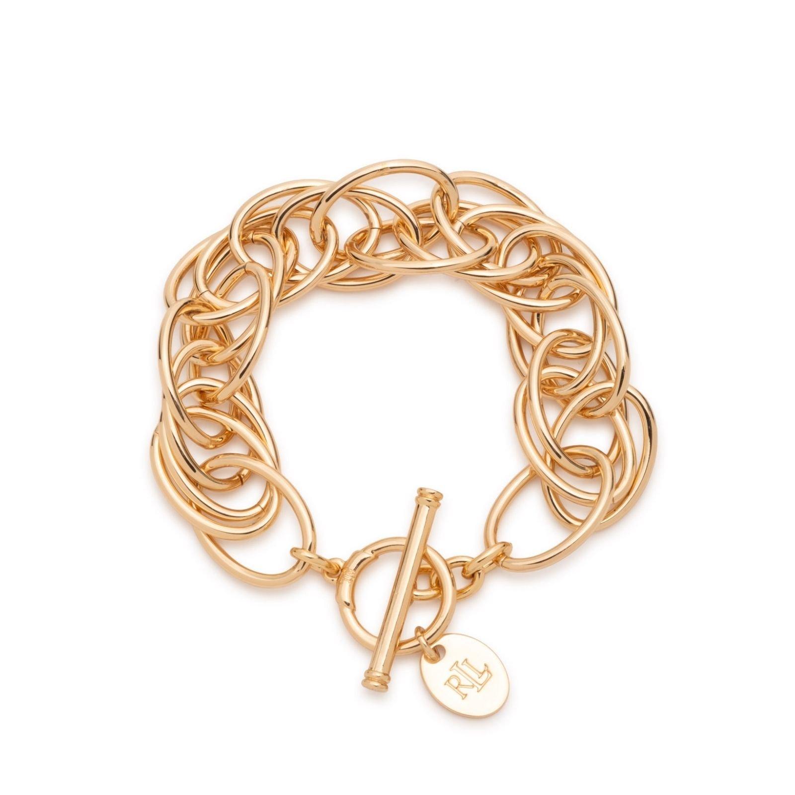 Lauren by Ralph Lauren Lauren Ralph Lauren Gold Logo Charm Chain Bracelet - Gld