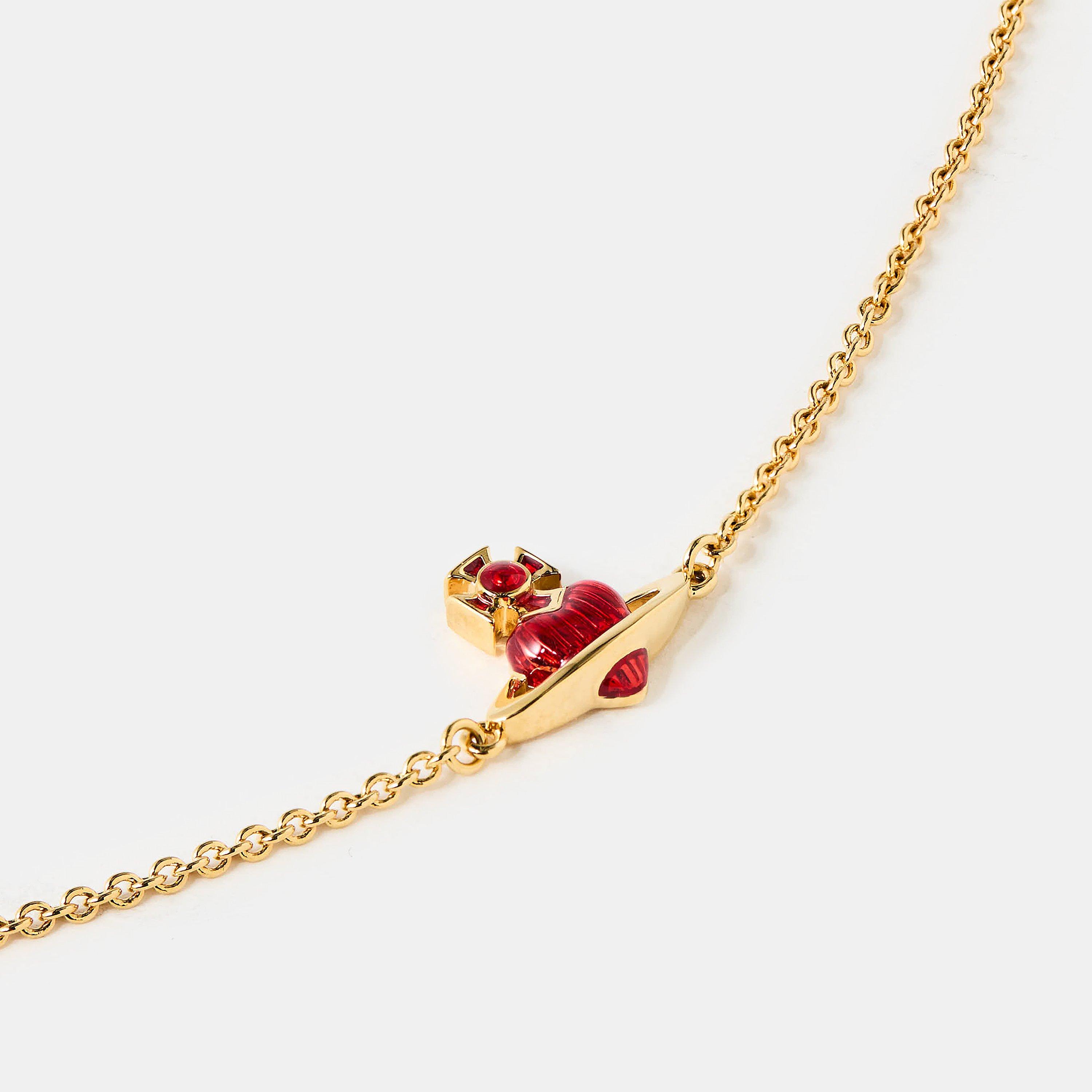 Gold/Red - Vivienne Westwood - Women's Viv Fabianna Chain Bracelet - 2