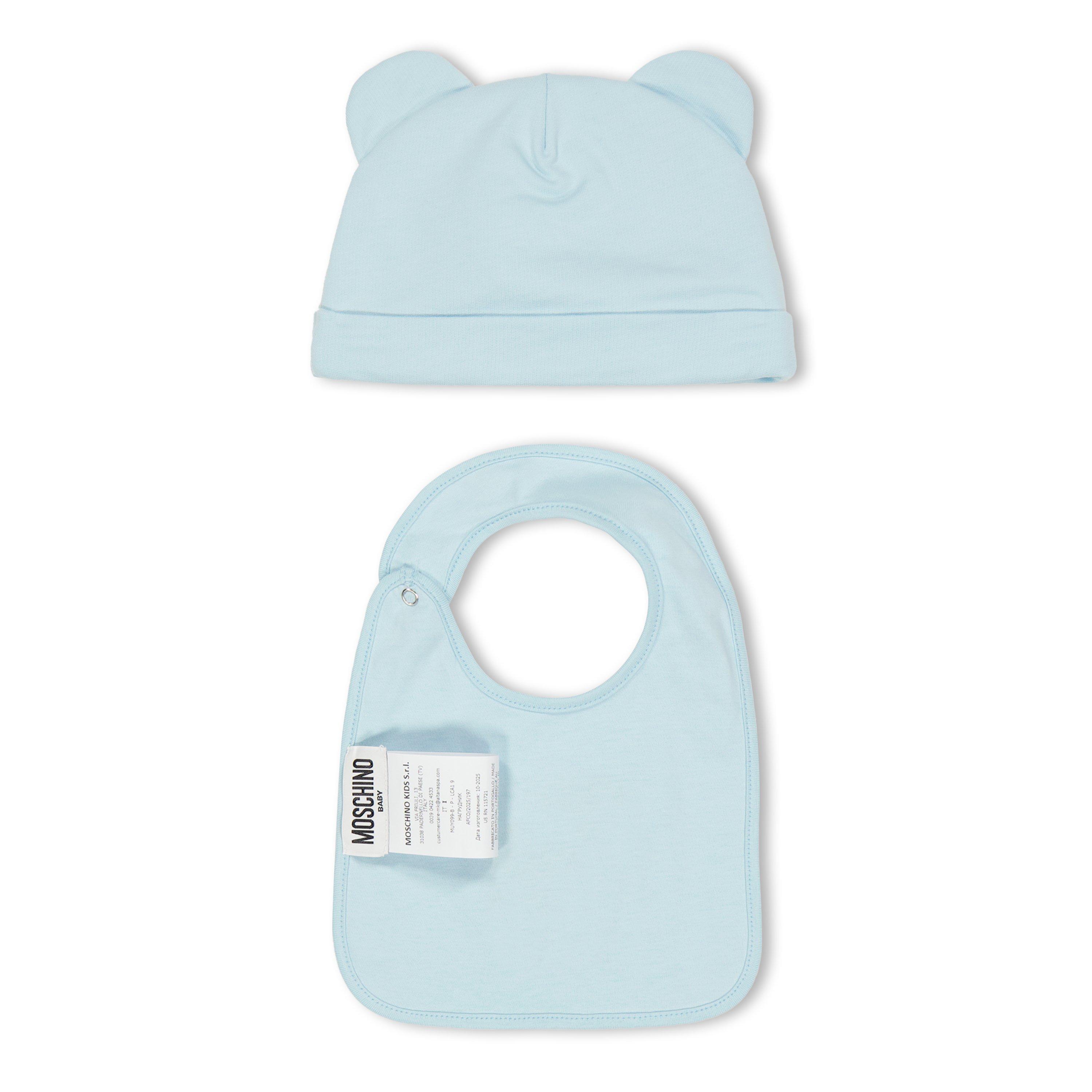 Sky Blue 40304 - Moschino - Kids' Hat and Bib Set Baby Bib - 2