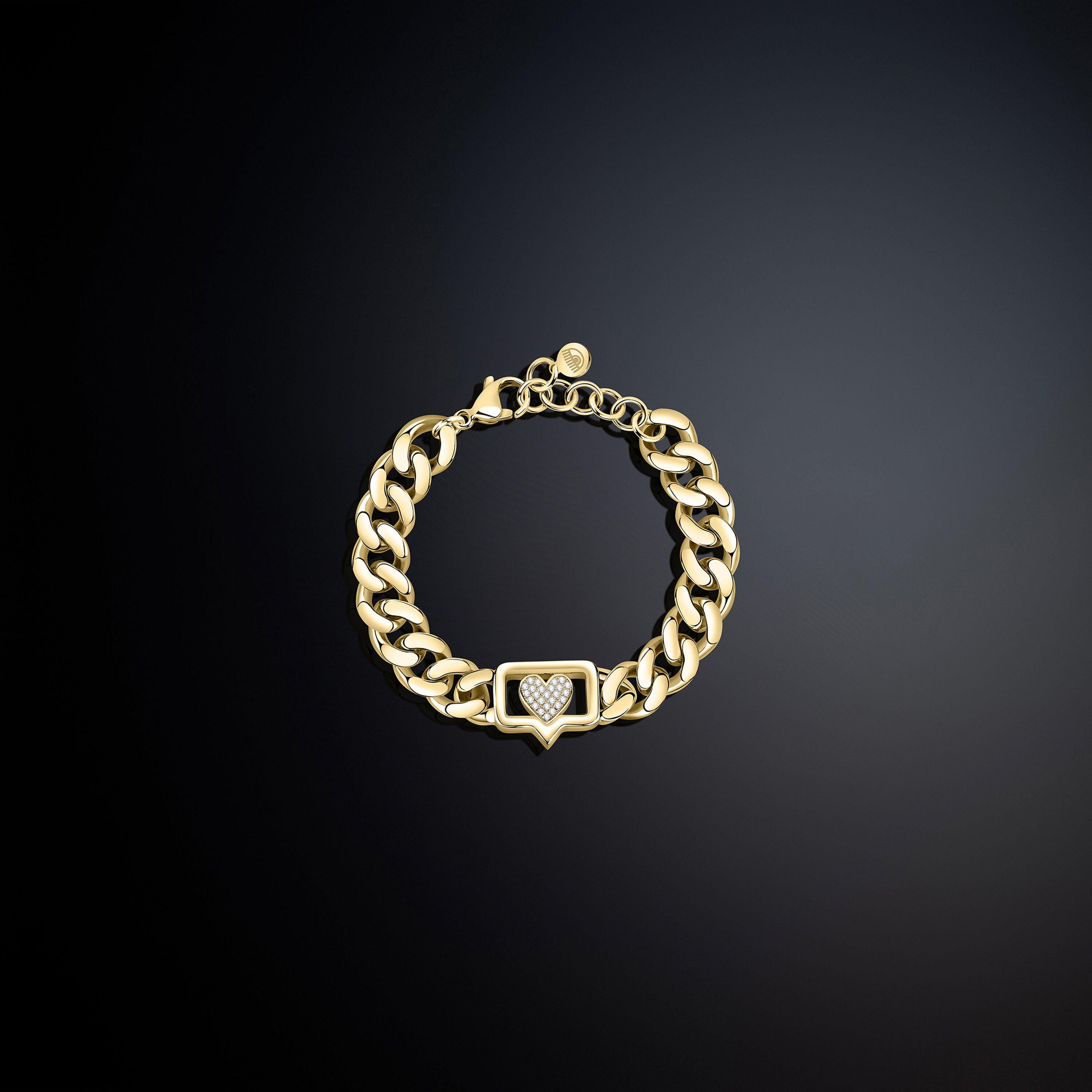 Chiara Ferragni Women's Eye Motif Shiny Metal Chain Bracelet -  - 165+30MM