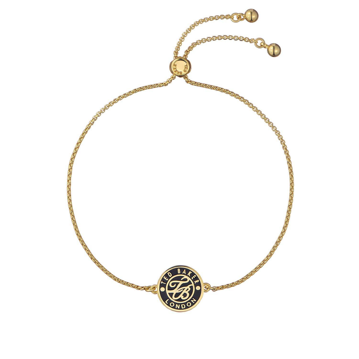 Gold/Black - Ted Baker - Monelle Monogram Button Adjustable Bracelet - 1