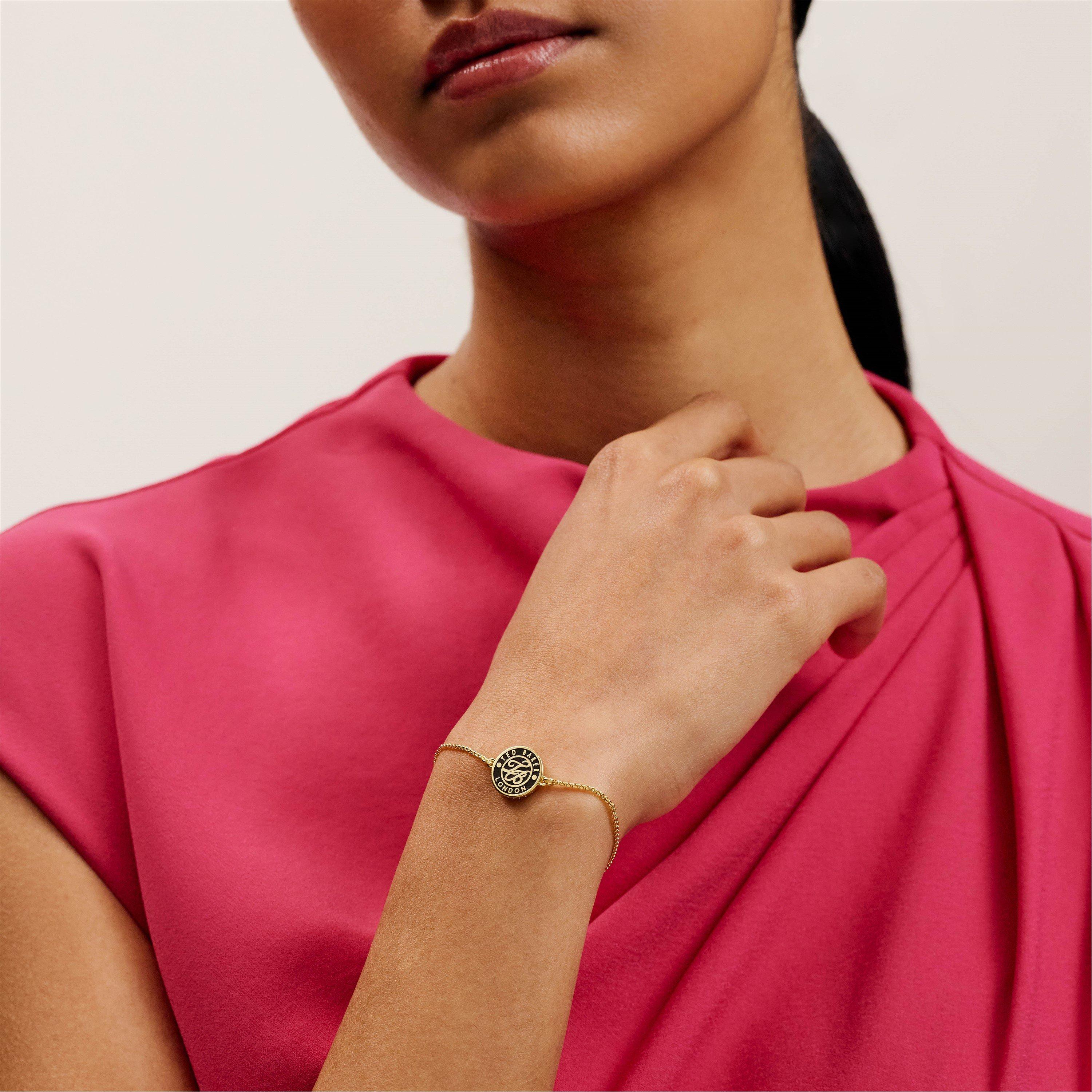 Gold/Black - Ted Baker - Monelle Monogram Button Adjustable Bracelet - 4