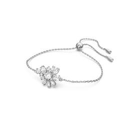 Swarovski Gema bracelet, Mixed cuts, Flower, White, Rhodium plated