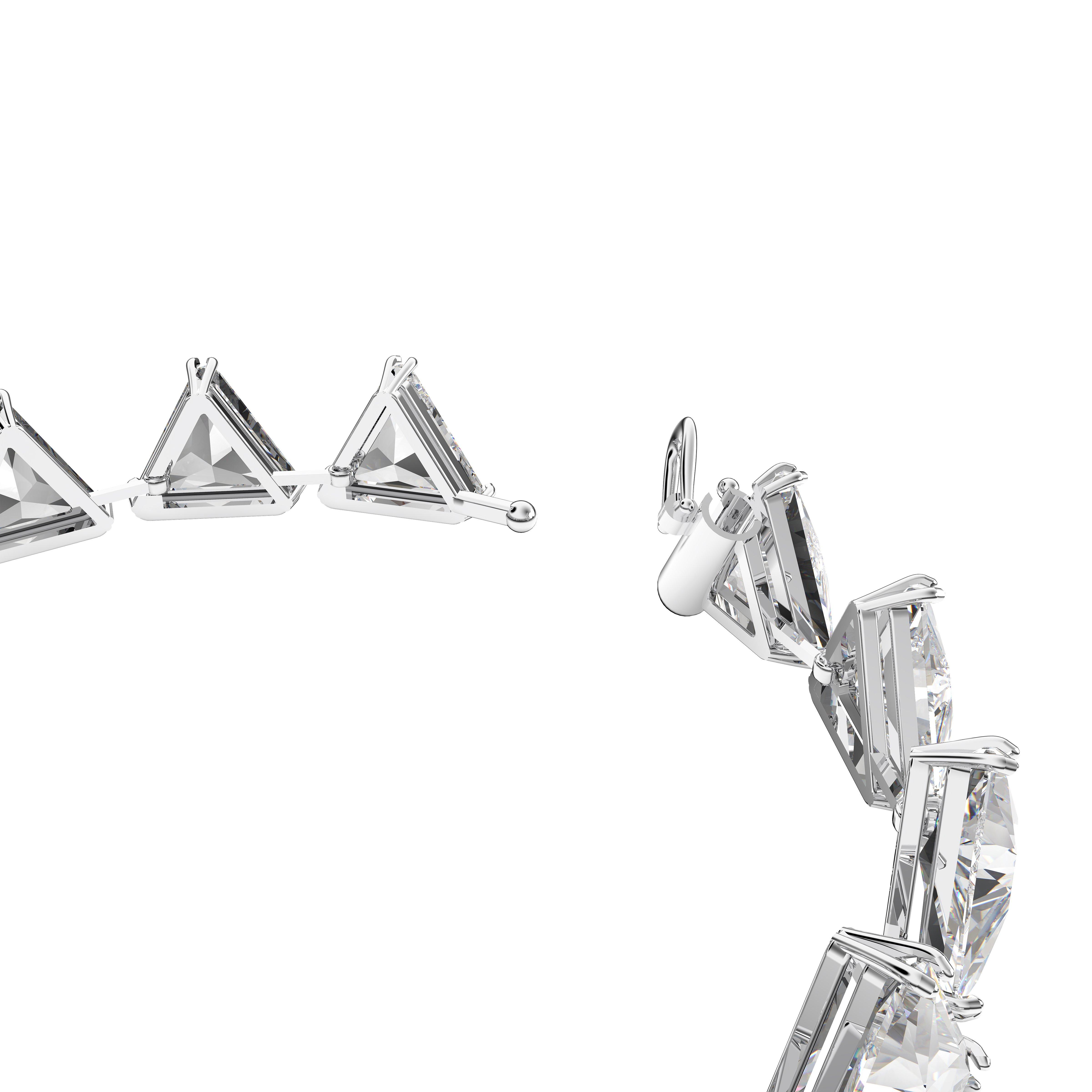 Dtli/Rhs - Swarovski - Matrix Tennis bracelet, Triangle cut, White, Rhodium plated - 4