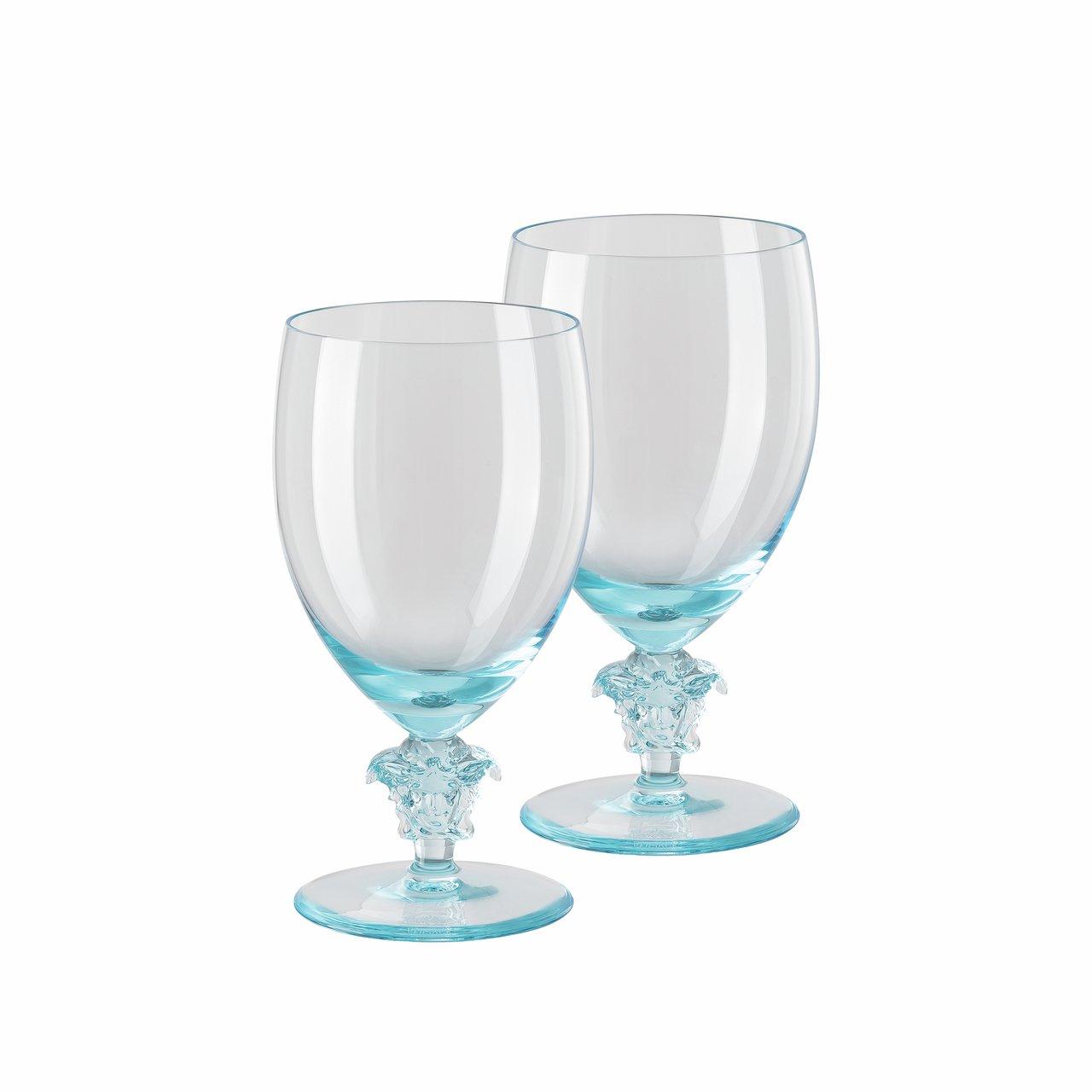 Teal - Versace Home - Lumiere Water Glass - Set of 2 - 1