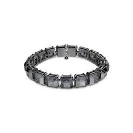 Swarovski Millenia bracelet, Square cut, Medium, Gray, Ruthenium plated