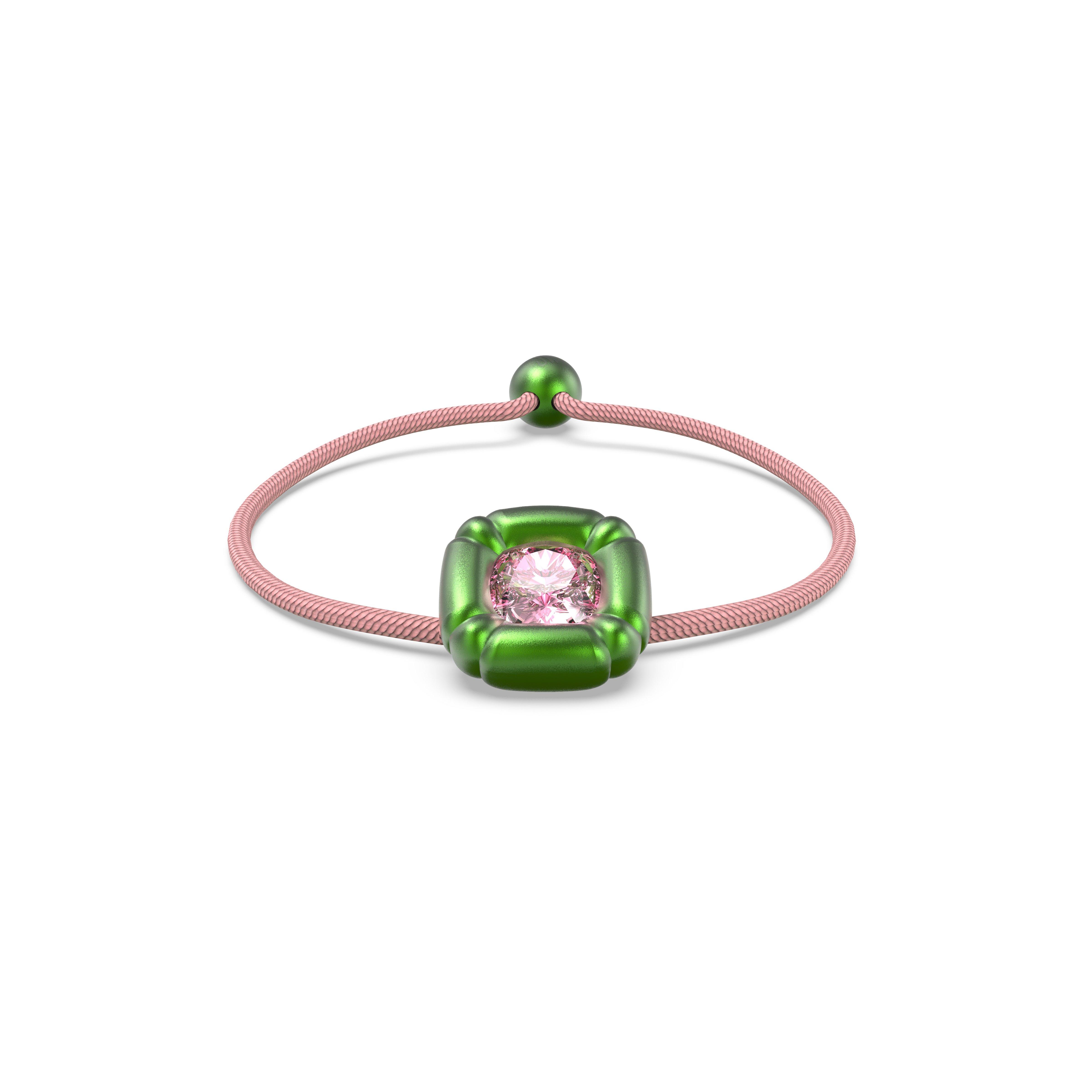 Verde/Rosa - Swarovski - Dulcis bracelet, Cushion cut, Green - 5