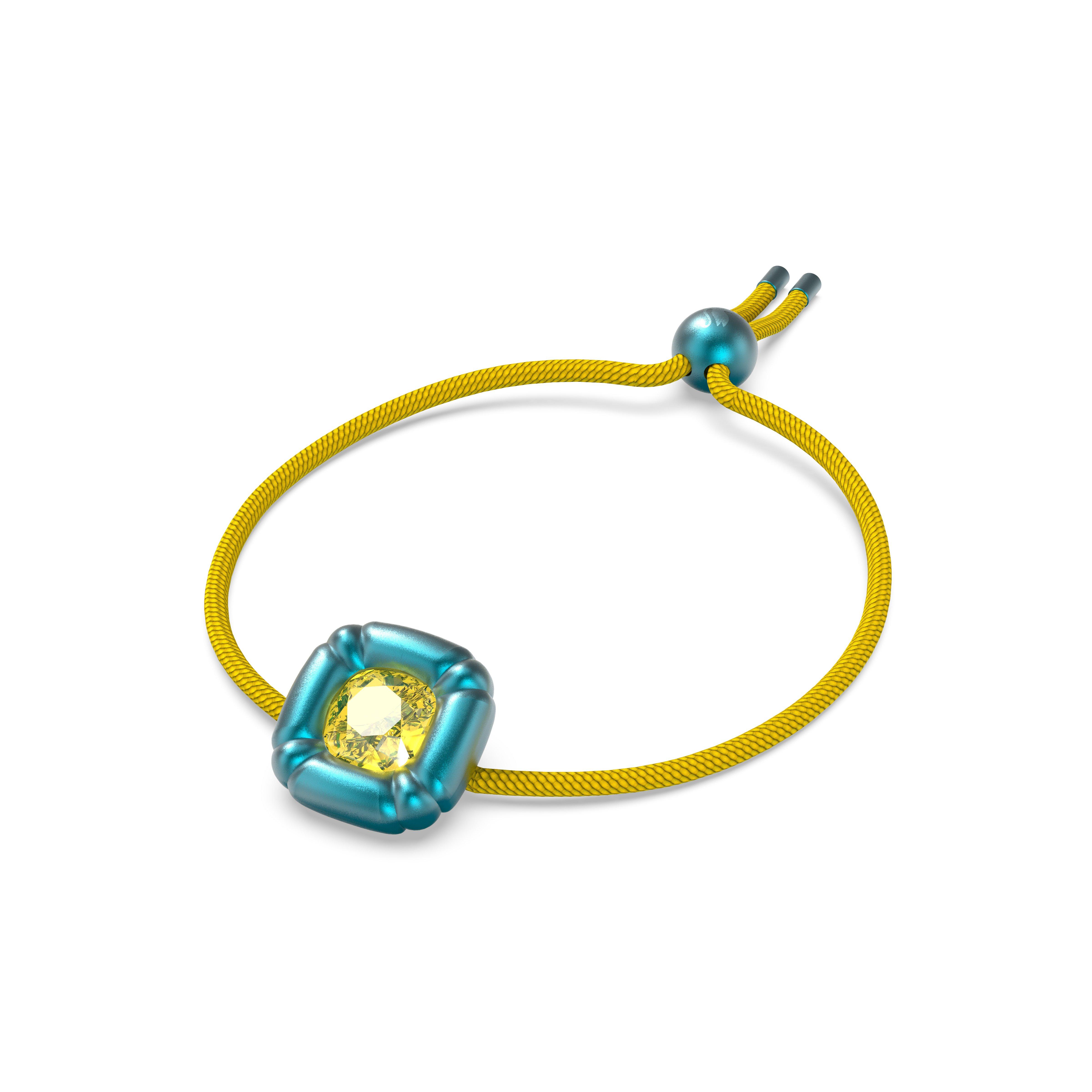 Blue/Yellow - Swarovski - Dulcis bracelet, Cushion cut, Blue - 1