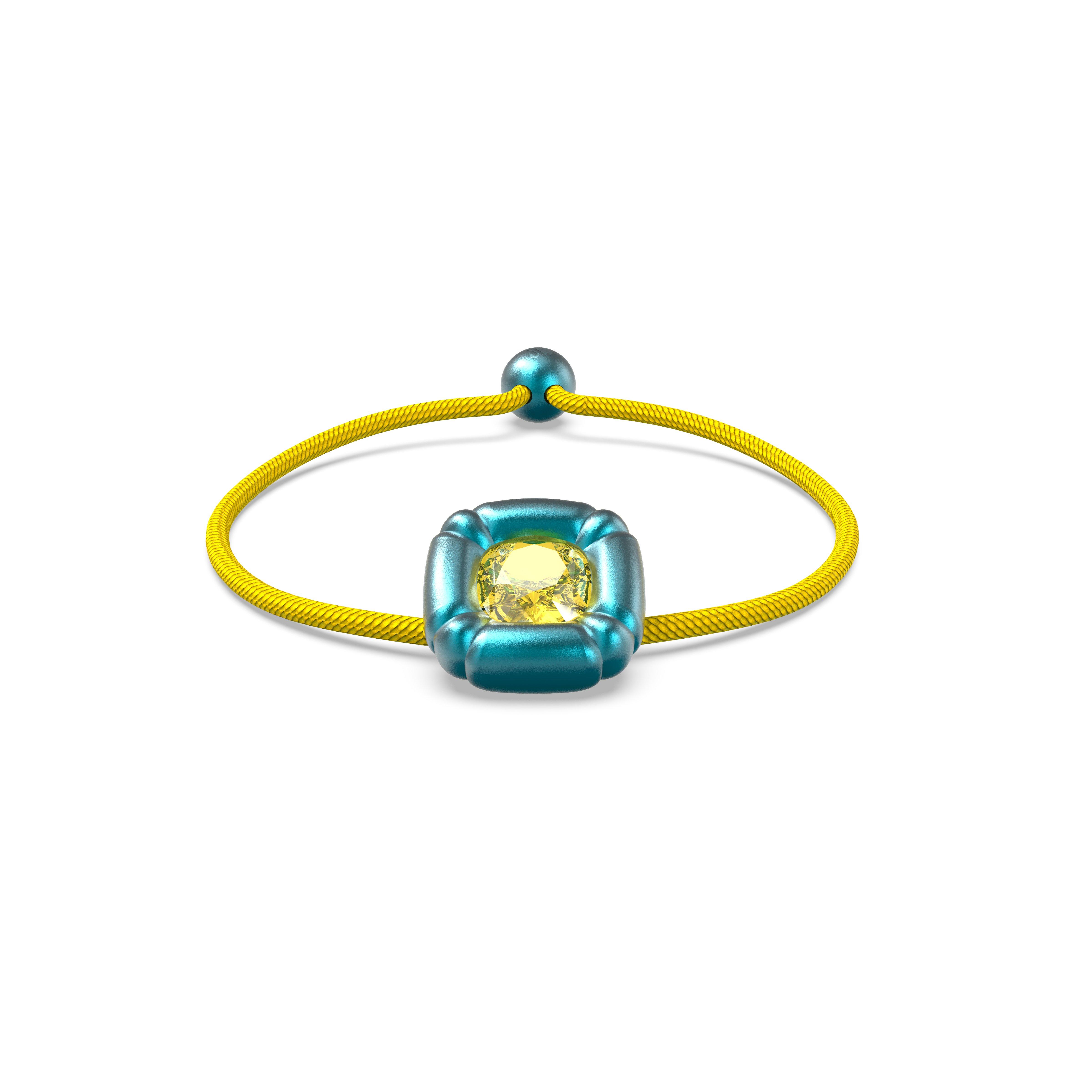 Blue/Yellow - Swarovski - Dulcis bracelet, Cushion cut, Blue - 4