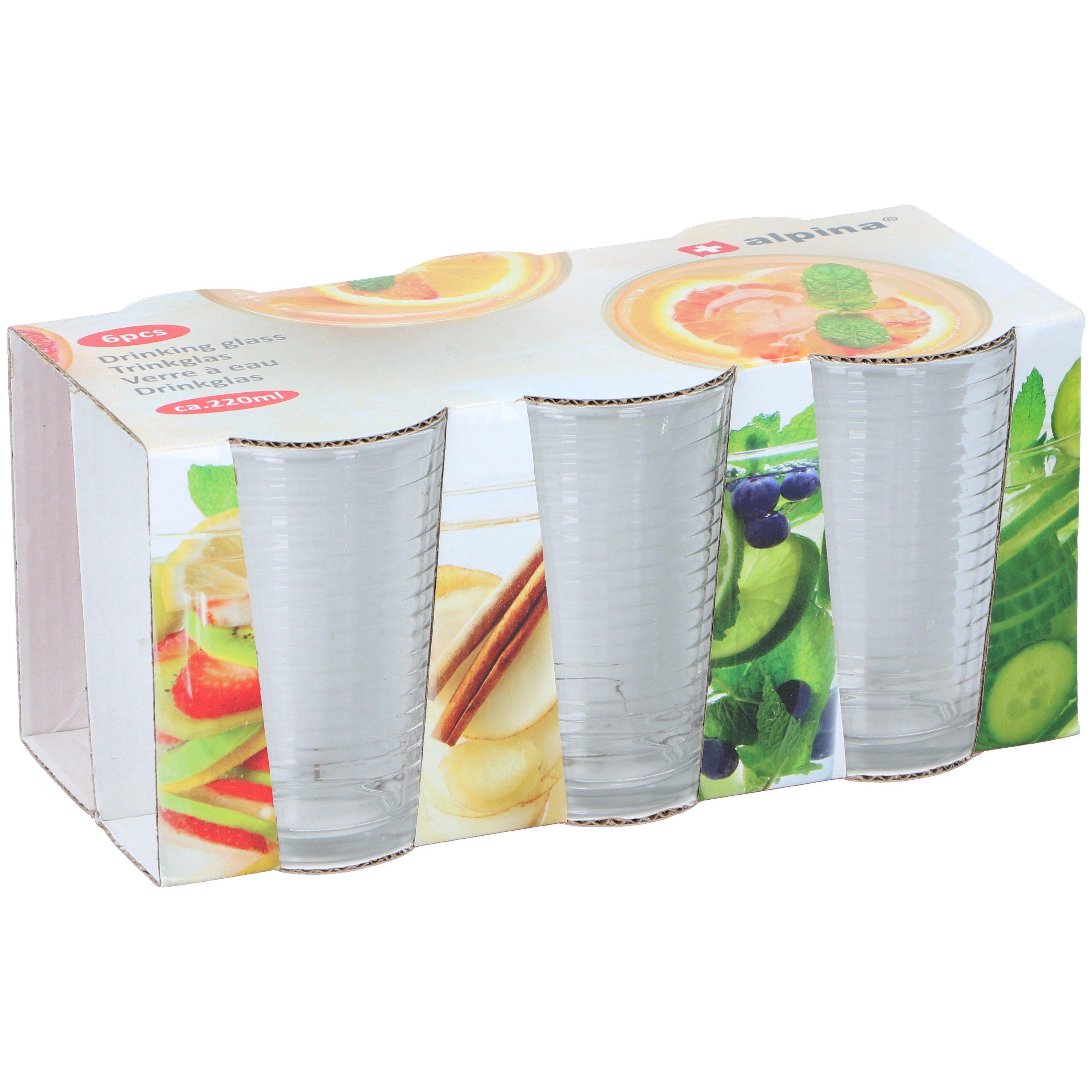 None - Alpina - ALPINA 6 Piece Drinking Glasses 220ml - 3