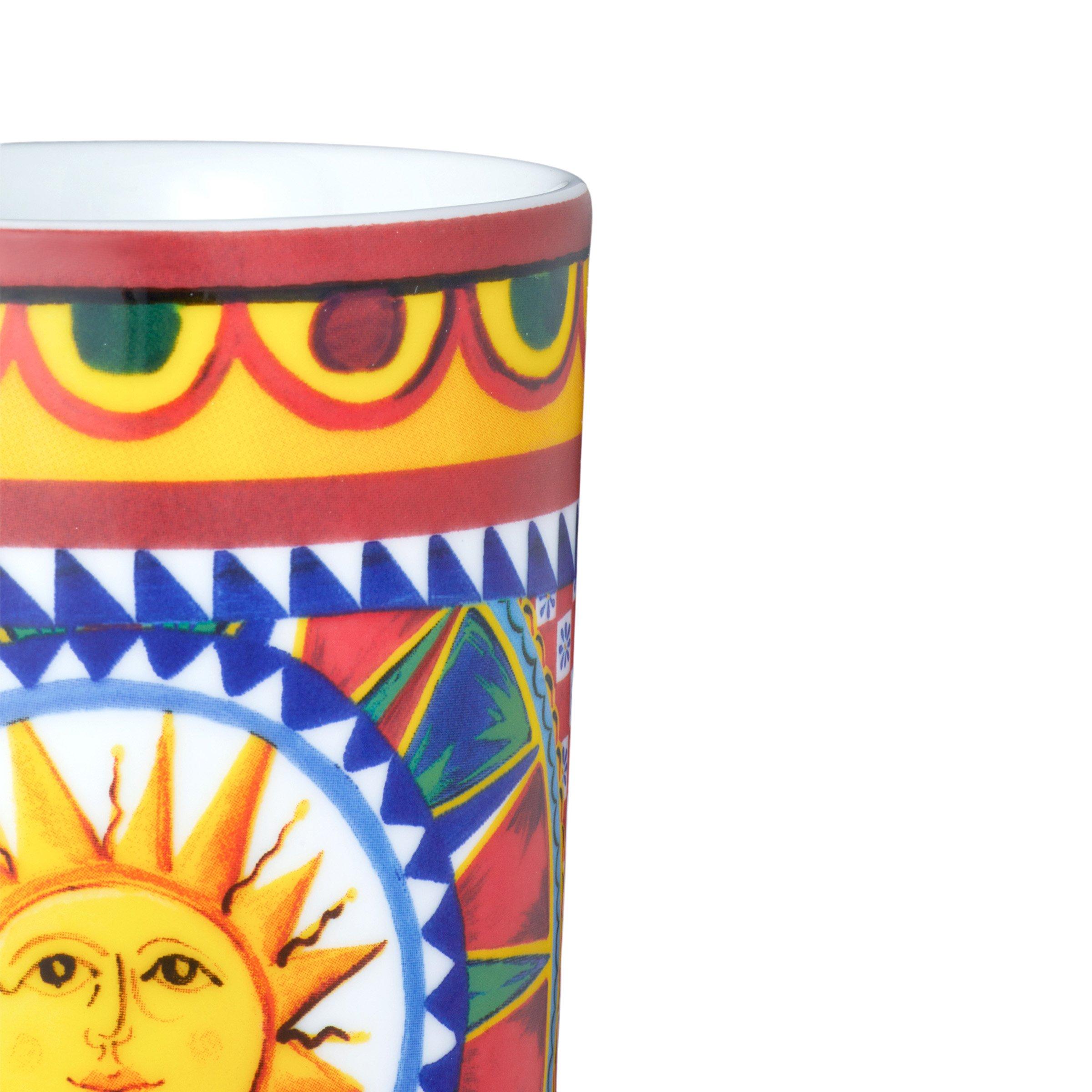 Red - Dolce and Gabbana Casa - Carretto Porcelain Water Glass - Sun - 3